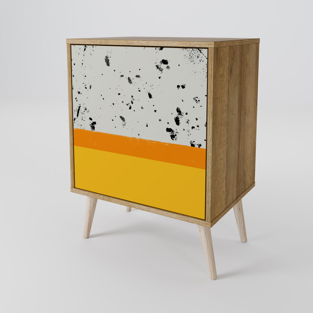 DYED BY ORANGE 1-Door Sideboard in Oak Effect