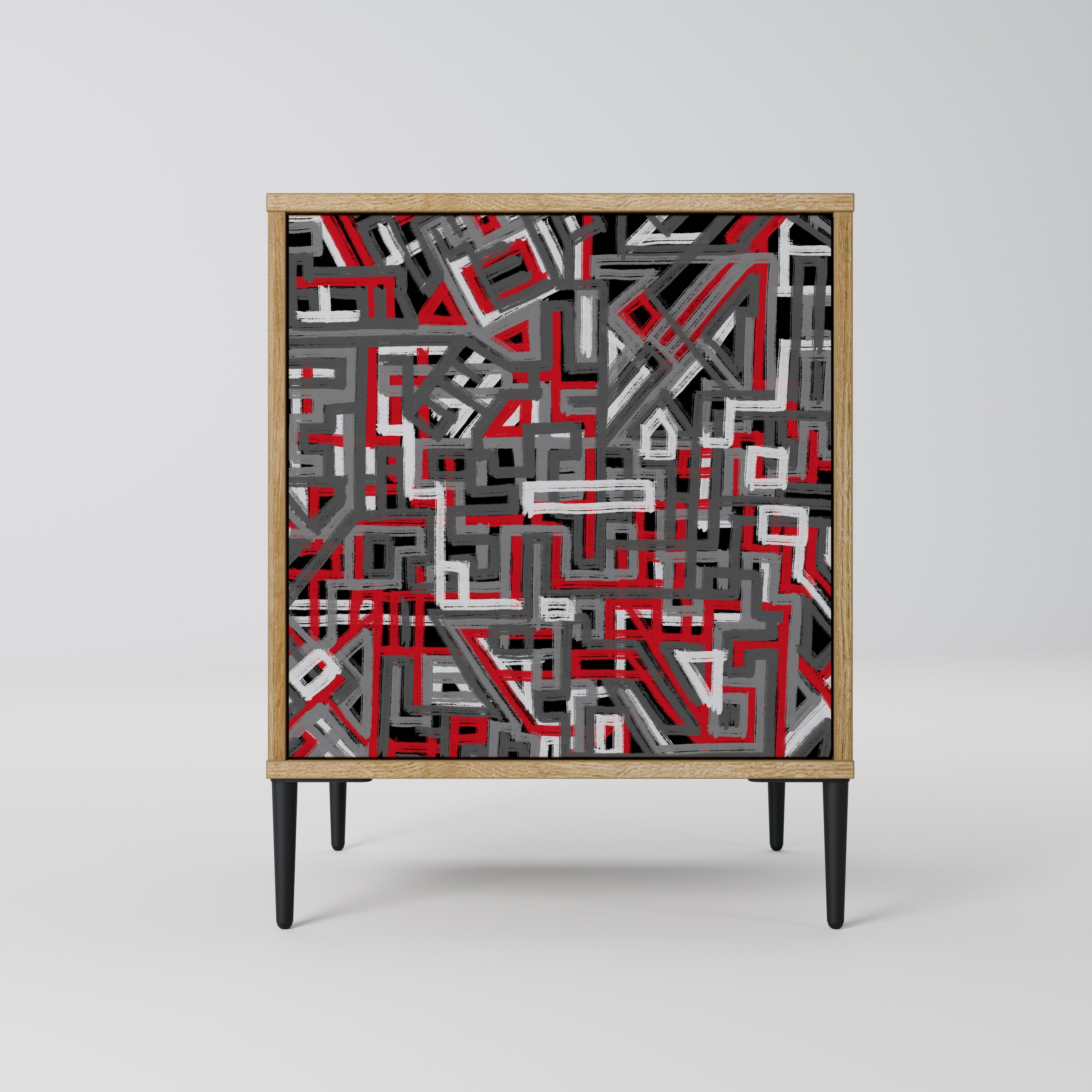 BROKEN LINES Sideboard mit 1 Tür in Eiche-Optik