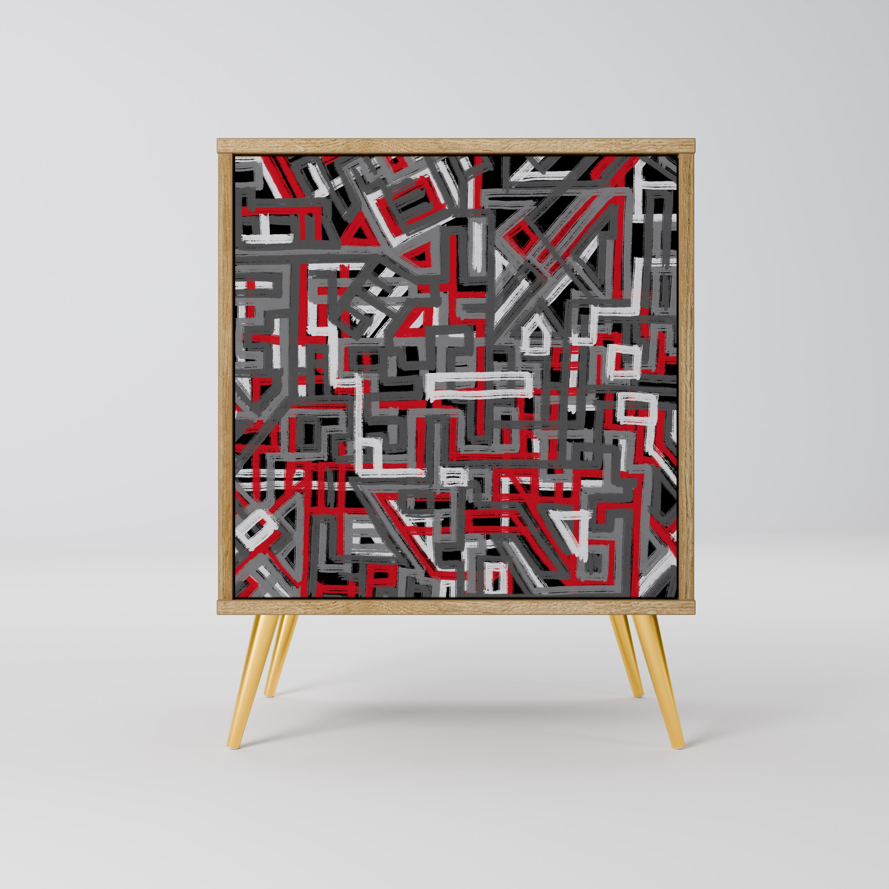 BROKEN LINES Sideboard mit 1 Tür in Eiche-Optik