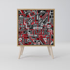 BROKEN LINES 1-Door Sideboard in Oak Effect