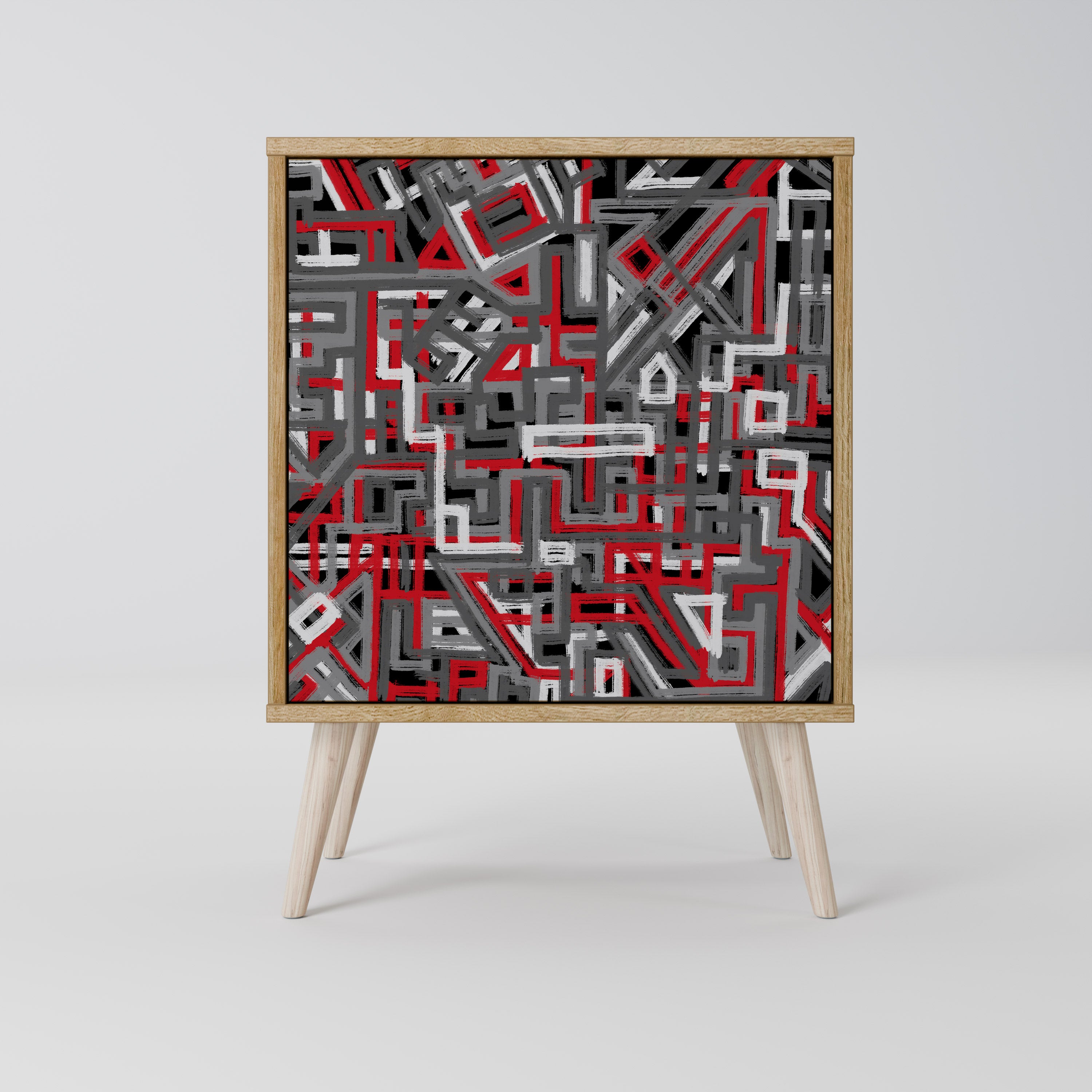 BROKEN LINES Sideboard mit 1 Tür in Eiche-Optik