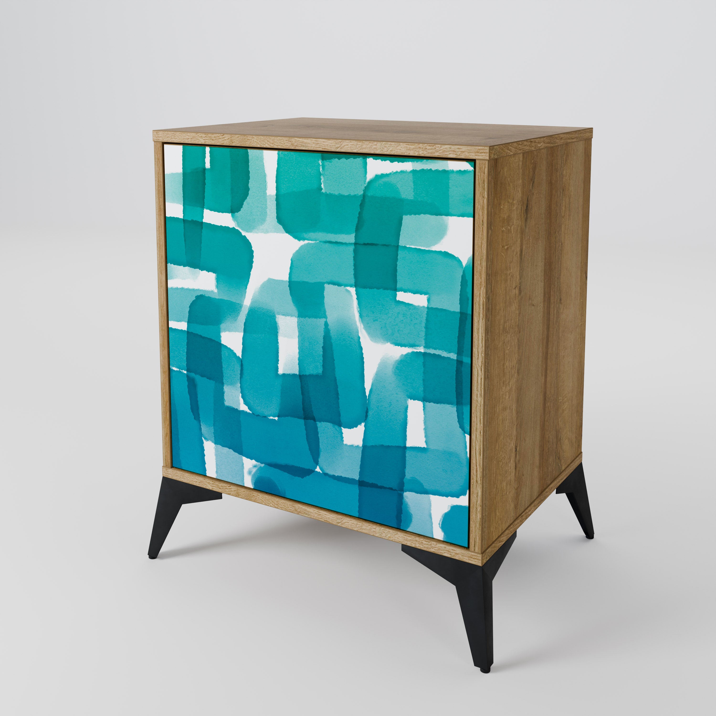 TURQUOISE RECTANGLES 1-Door Sideboard