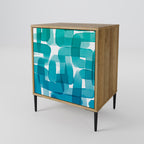 TURQUOISE RECTANGLES Sideboard mit 1 Tür in Eiche-Optik