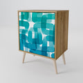 TURQUOISE RECTANGLES 1-Door Sideboard