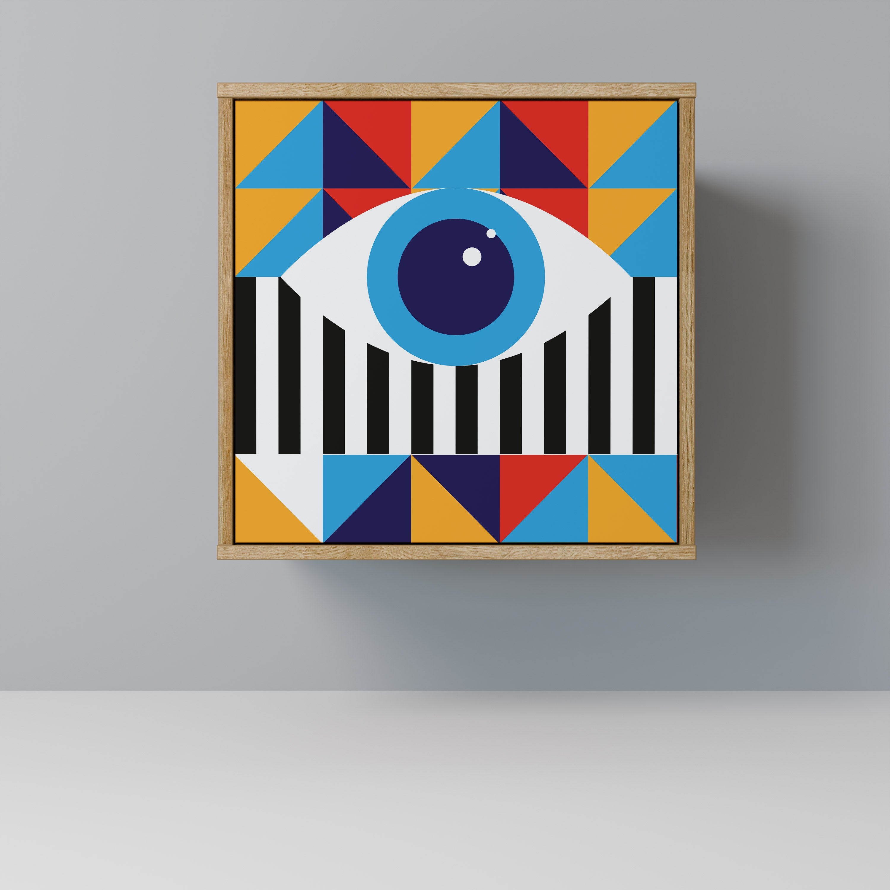 ABSTRACTION AND GEOMETRY Sideboard mit 1 Tür in Eiche-Optik