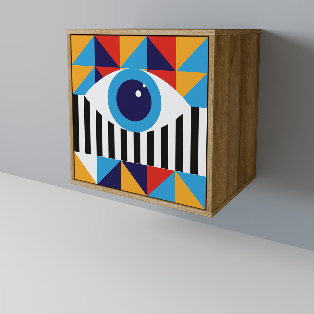 ABSTRACTION AND GEOMETRY Sideboard mit 1 Tür in Eiche-Optik