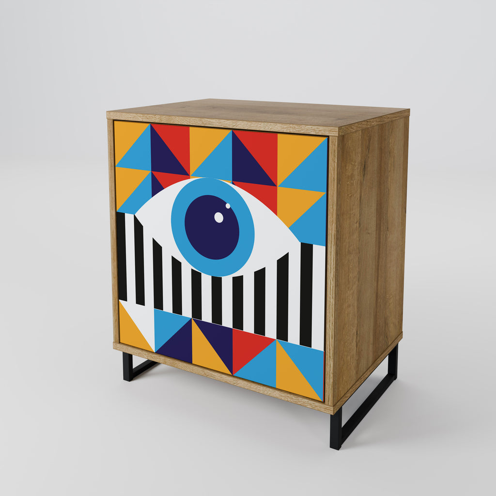 ABSTRACTION AND GEOMETRY Sideboard mit 1 Tür in Eiche-Optik