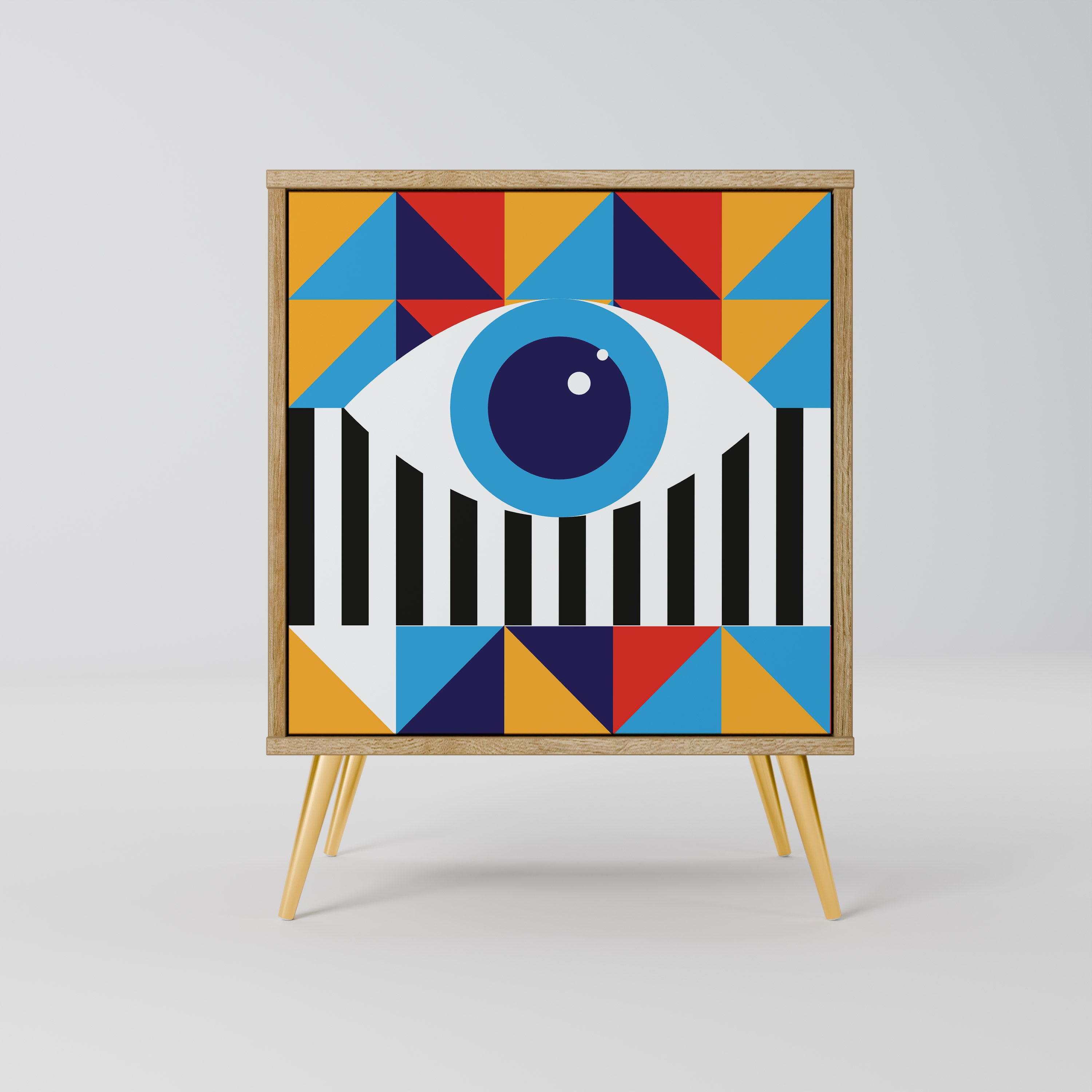 ABSTRACTION AND GEOMETRY Sideboard mit 1 Tür in Eiche-Optik