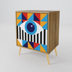 ABSTRACTION AND GEOMETRY Sideboard mit 1 Tür in Eiche-Optik
