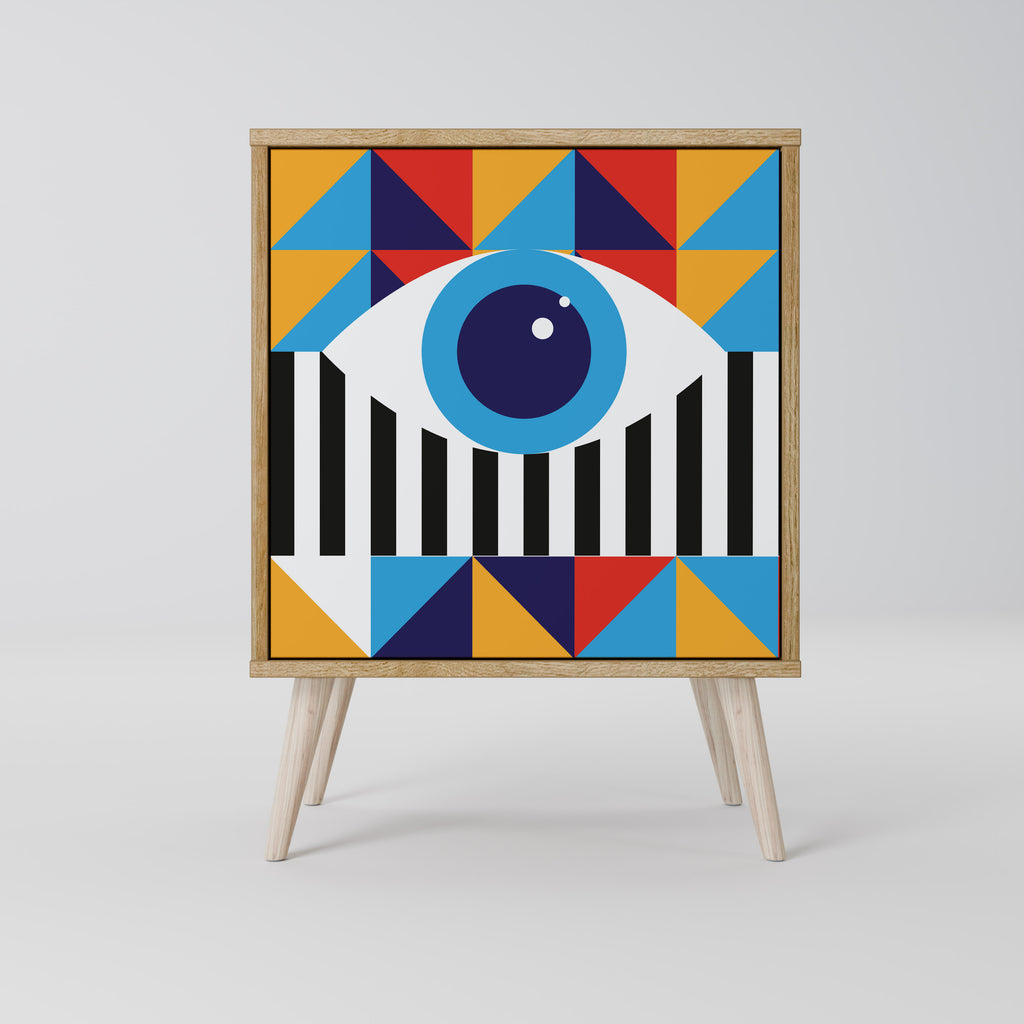 ABSTRACTION AND GEOMETRY Sideboard mit 1 Tür in Eiche-Optik