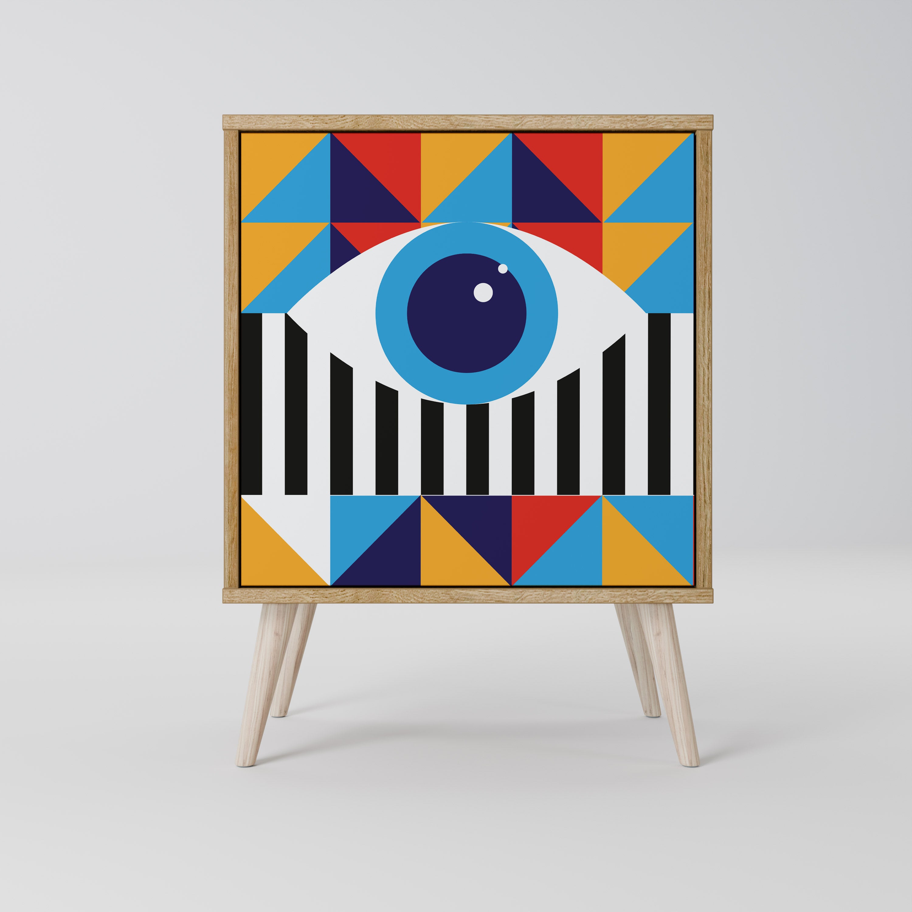 ABSTRACTION AND GEOMETRY Sideboard mit 1 Tür in Eiche-Optik