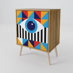 ABSTRACTION AND GEOMETRY Sideboard mit 1 Tür in Eiche-Optik