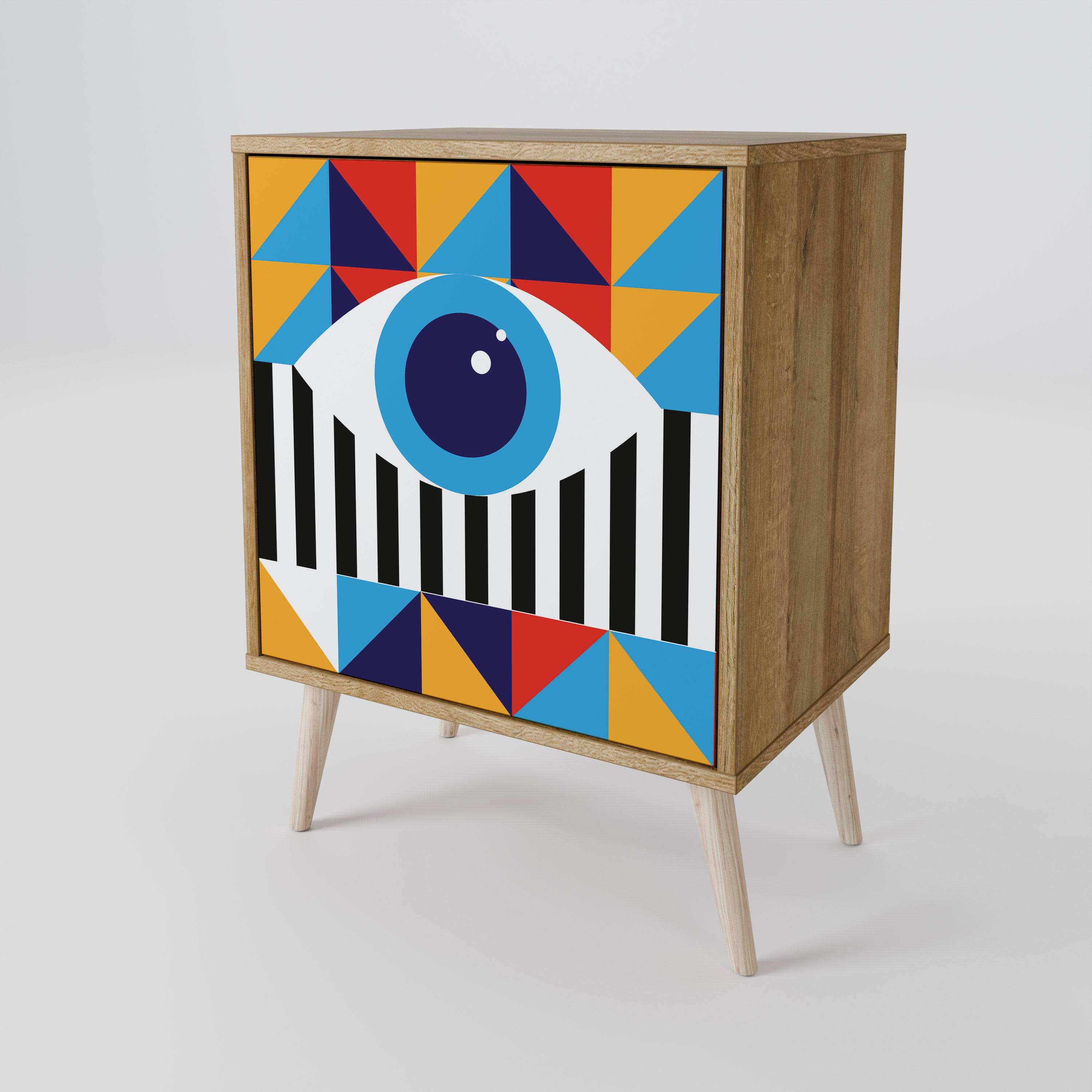 ABSTRACTION AND GEOMETRY Sideboard mit 1 Tür in Eiche-Optik