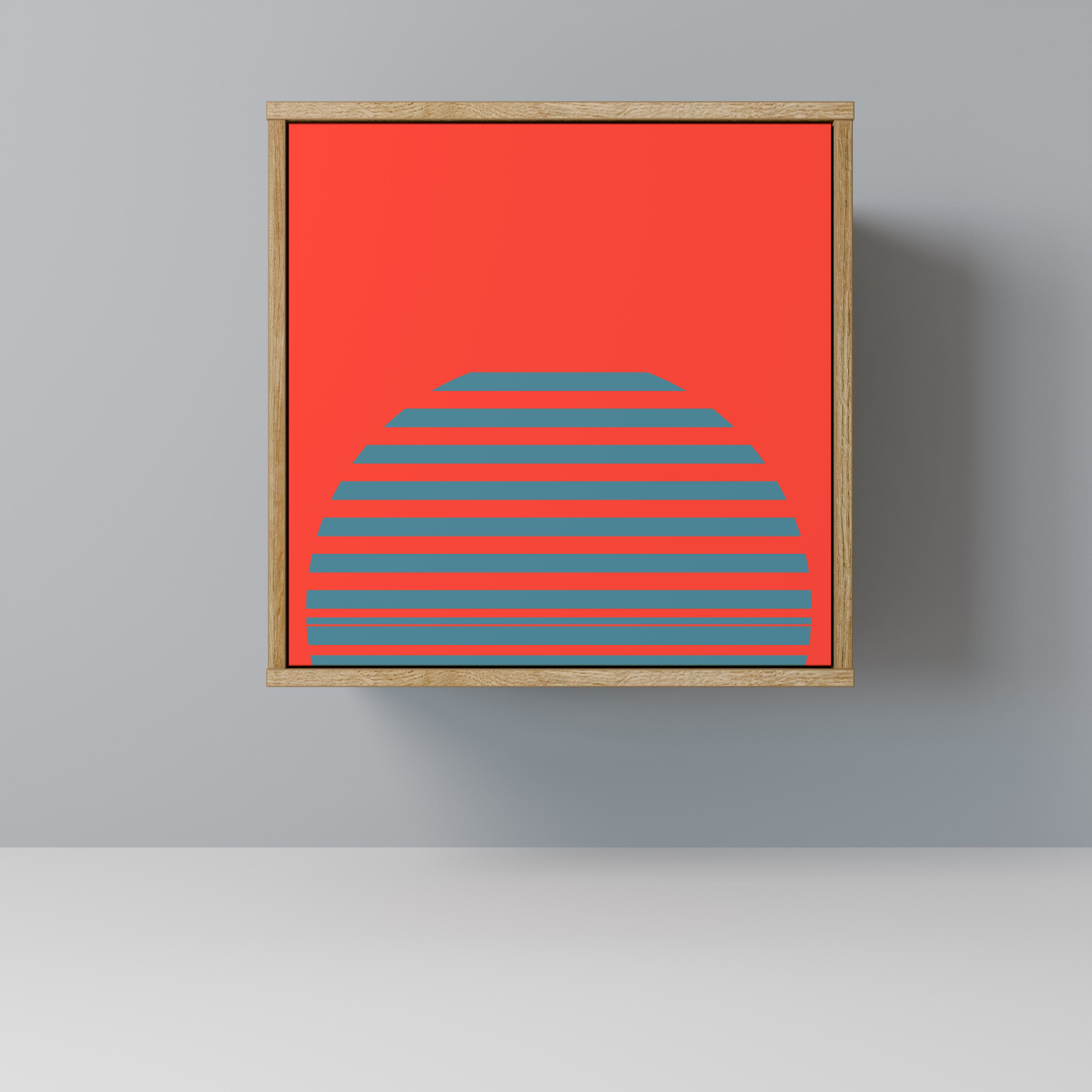 RISING GEOMETRY STARS Sideboard mit 1 Tür in Eiche-Optik