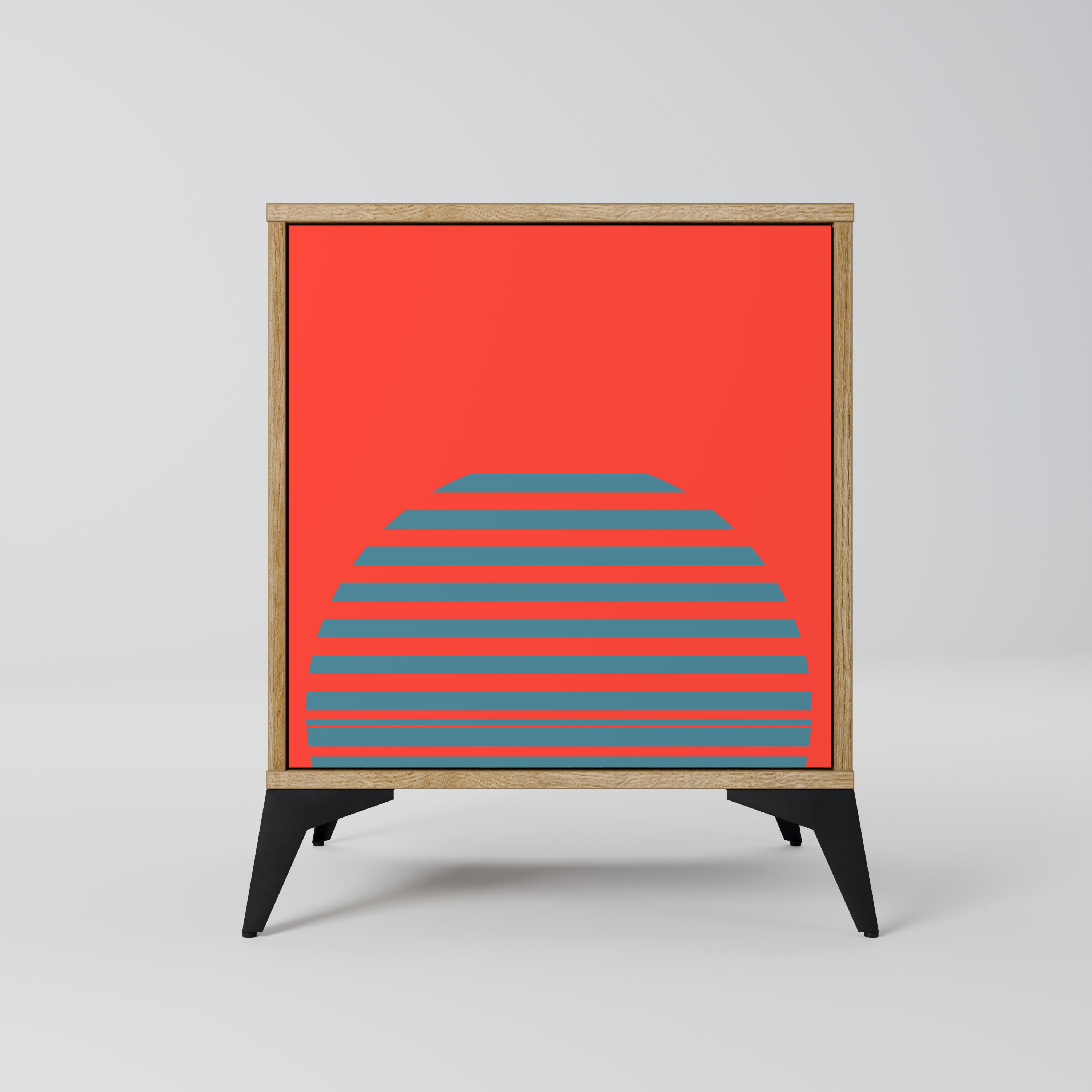 RISING GEOMETRY STARS Sideboard mit 1 Tür in Eiche-Optik