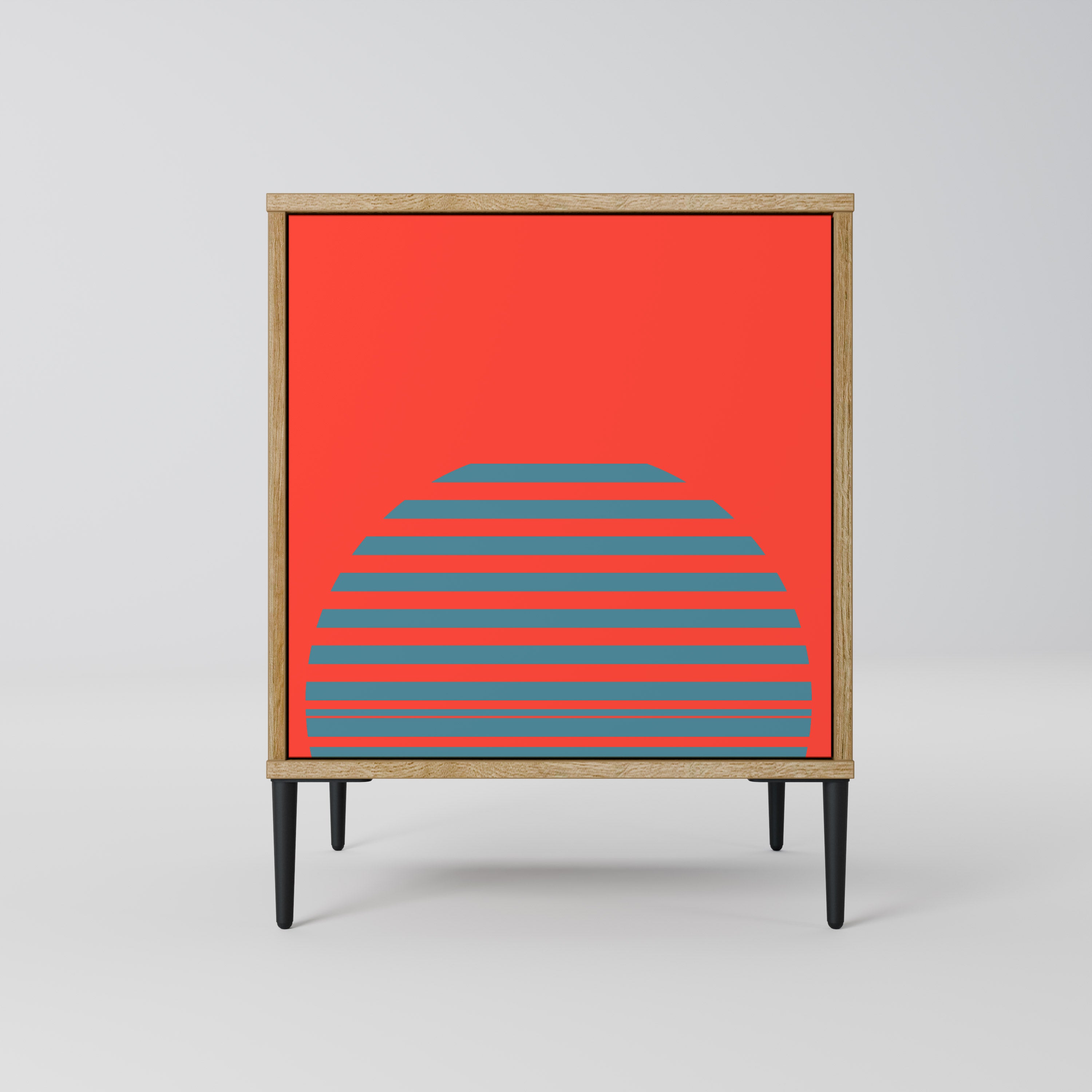 RISING GEOMETRY STARS Sideboard mit 1 Tür in Eiche-Optik