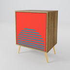 RISING GEOMETRY STARS Sideboard mit 1 Tür in Eiche-Optik