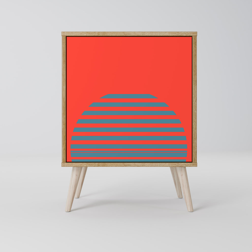 RISING GEOMETRY STARS Sideboard mit 1 Tür in Eiche-Optik