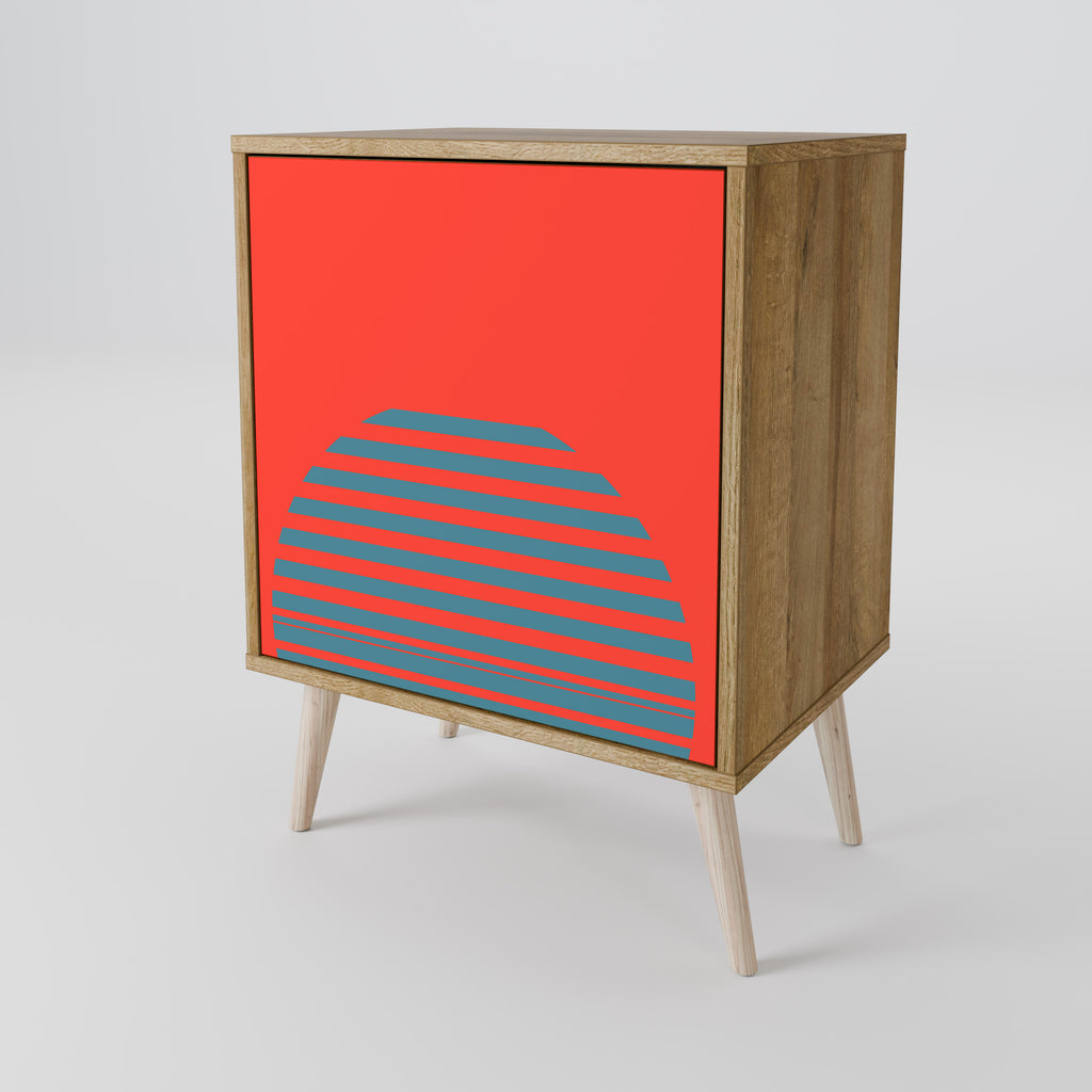 RISING GEOMETRY STARS Sideboard mit 1 Tür in Eiche-Optik
