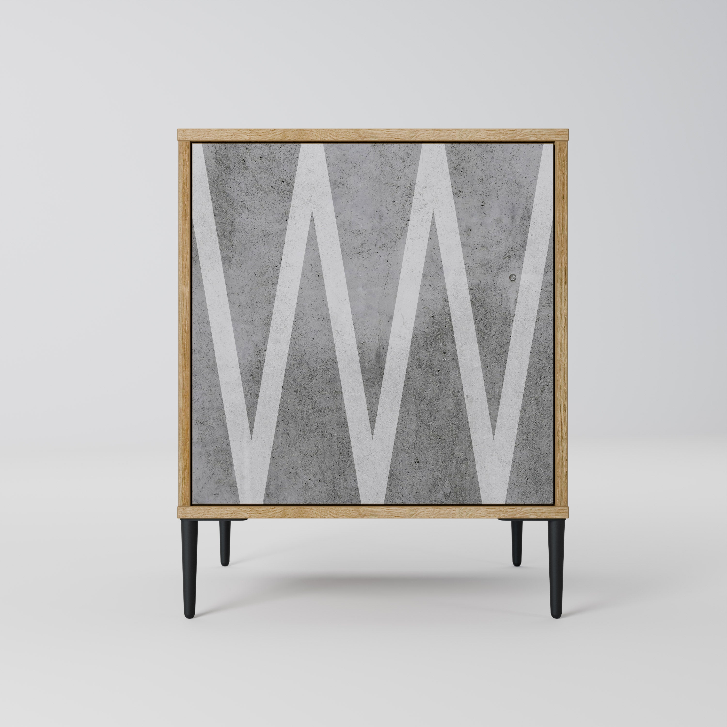 SOLID ZIG ZAG Sideboard mit 1 Tür in Eiche-Optik