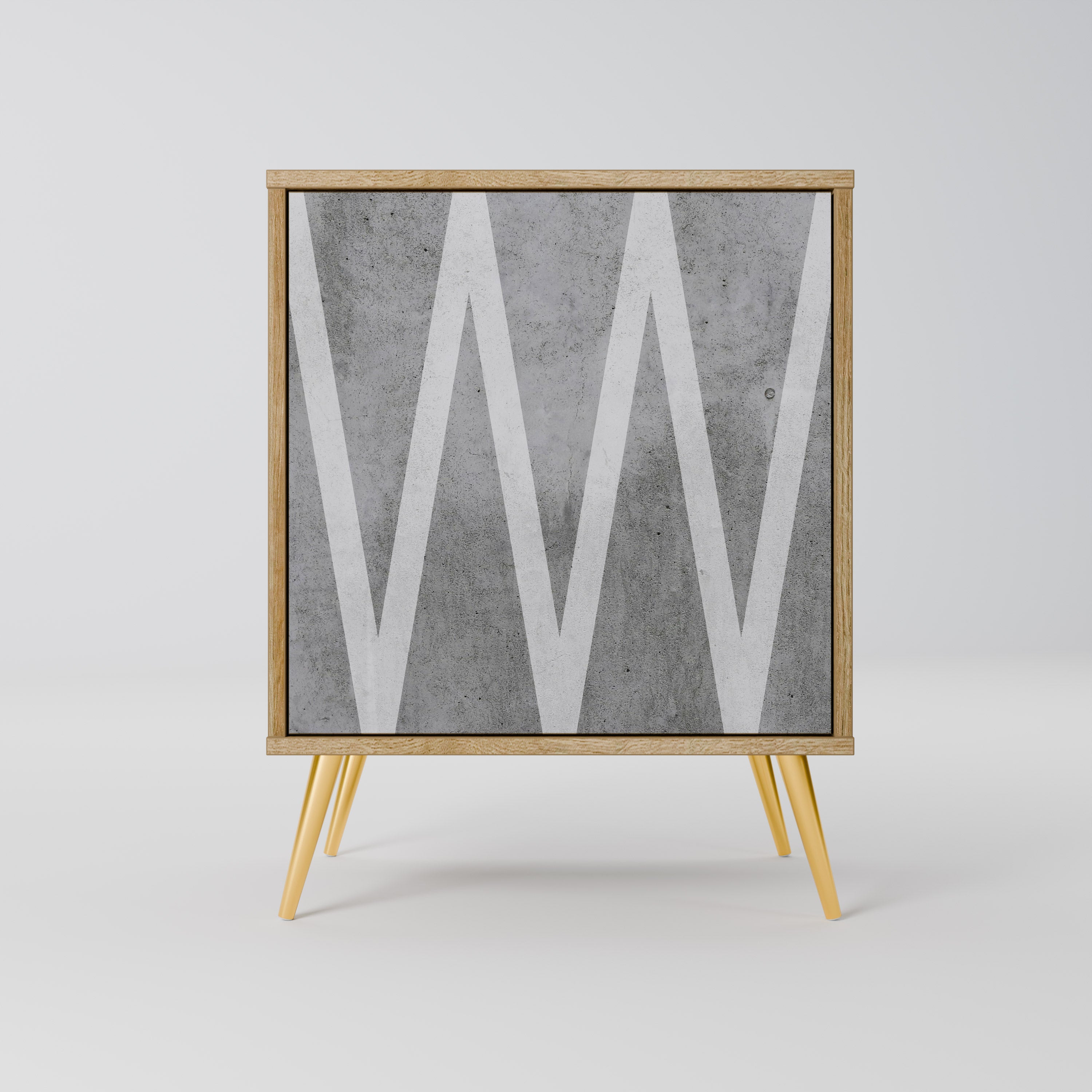 SOLID ZIG ZAG Sideboard mit 1 Tür in Eiche-Optik