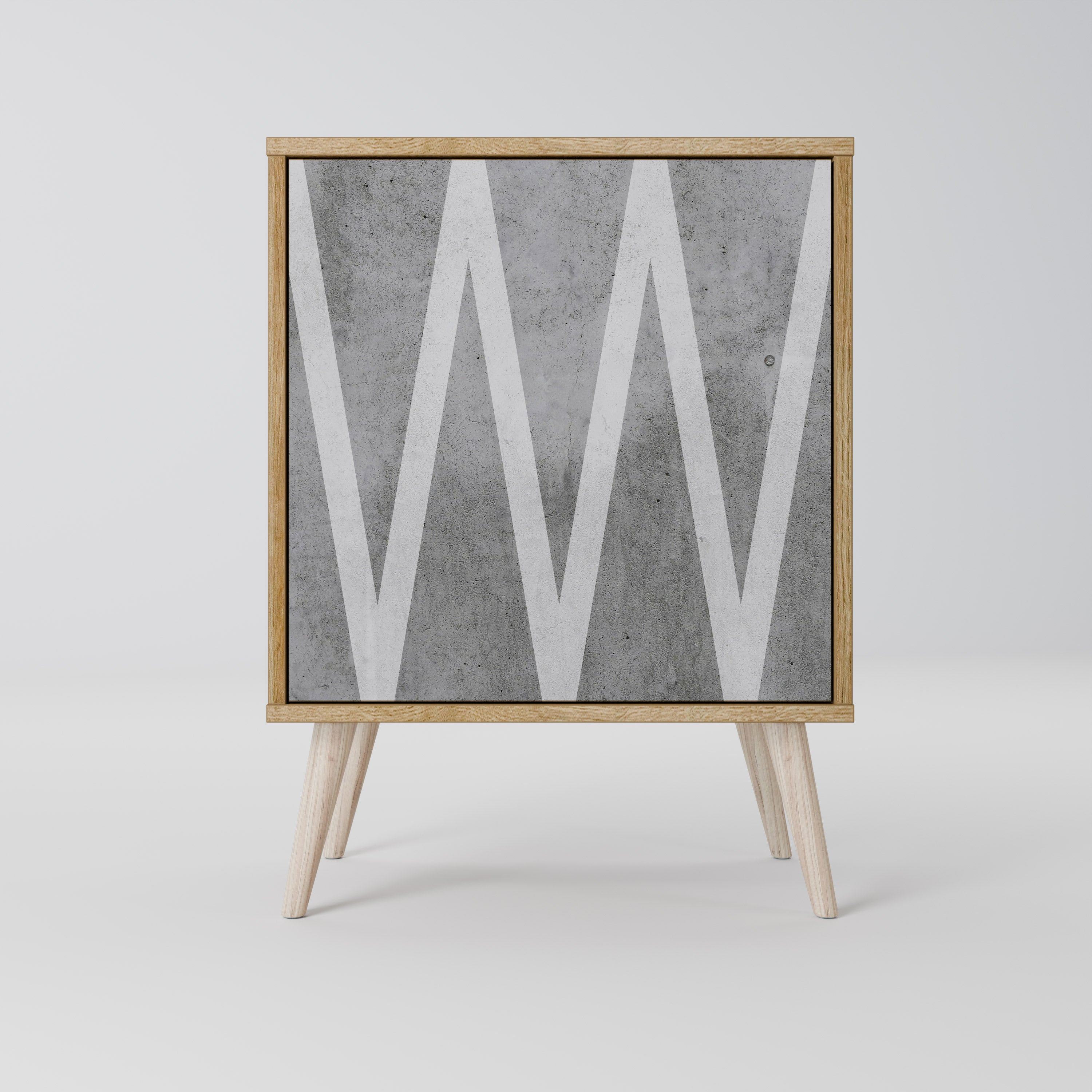SOLID ZIG ZAG Sideboard mit 1 Tür in Eiche-Optik