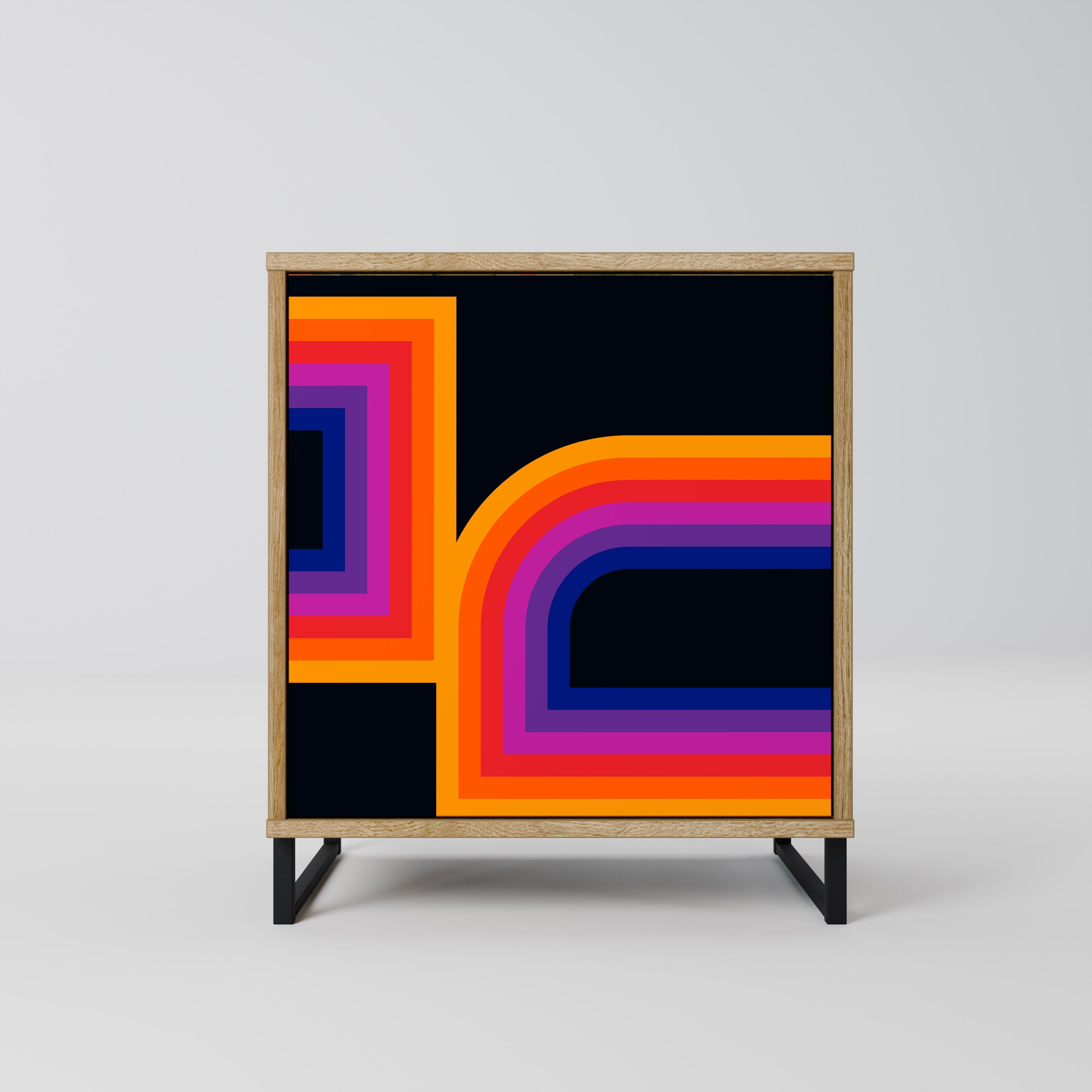 BLINDED BY THE LIGHTS Sideboard mit 1 Tür in Eiche-Optik