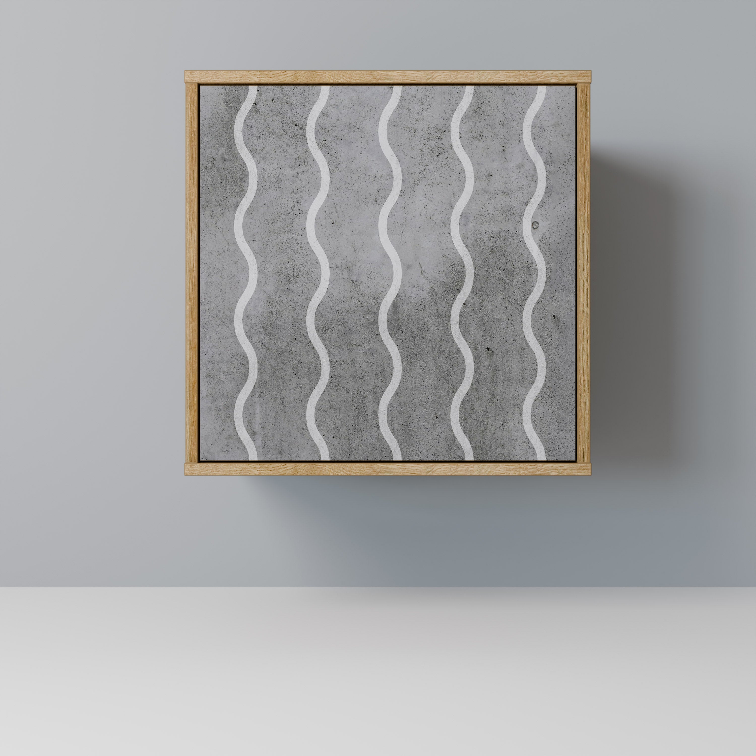 WAVES OF CONCRETE Sideboard mit 1 Tür in Eiche-Optik