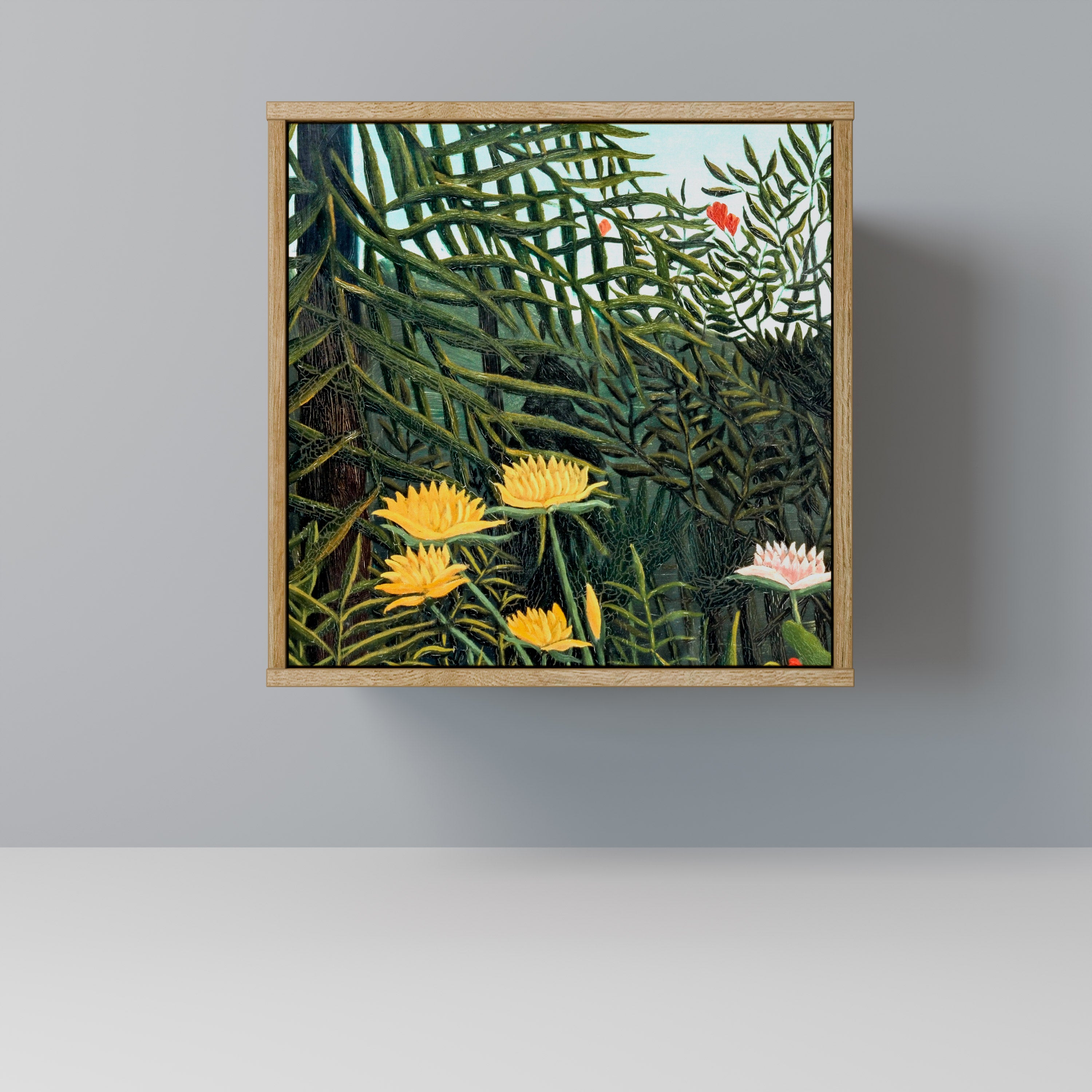 VIRGIN FOREST WITH SUNSET Sideboard mit 1 Tür in Eiche-Optik