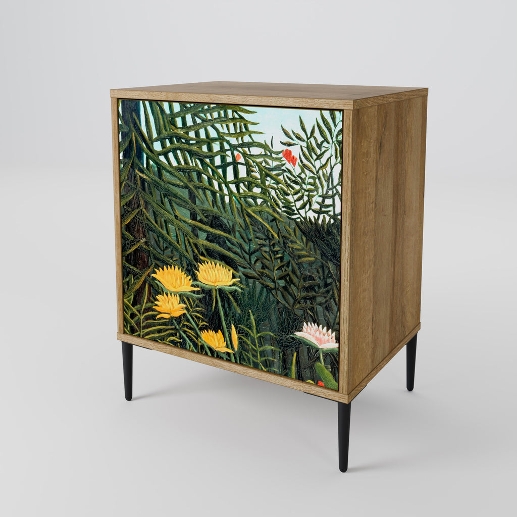 VIRGIN FOREST WITH SUNSET Sideboard mit 1 Tür in Eiche-Optik