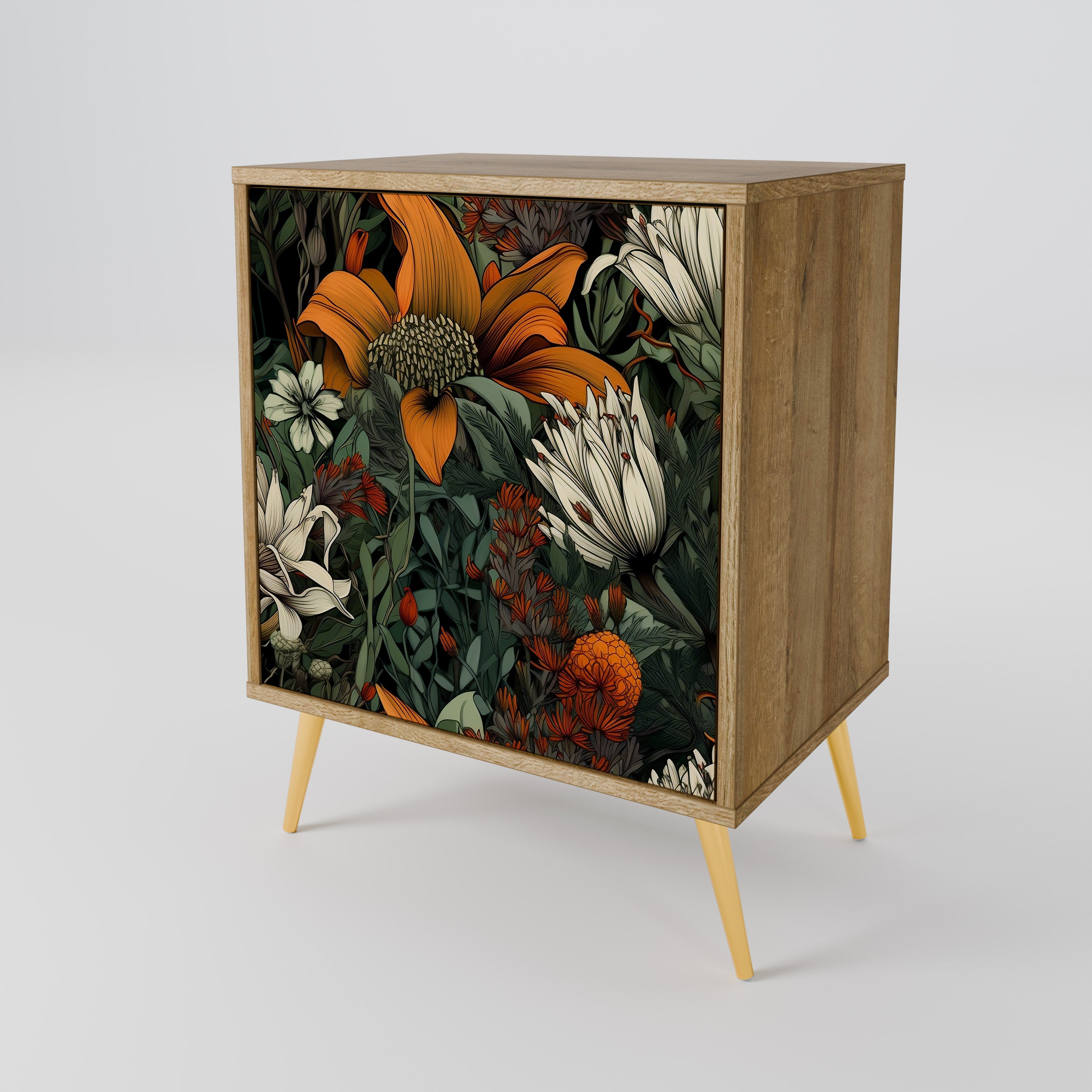 MIDNIGHT SPROUT Sideboard mit 1 Tür in Eiche-Optik