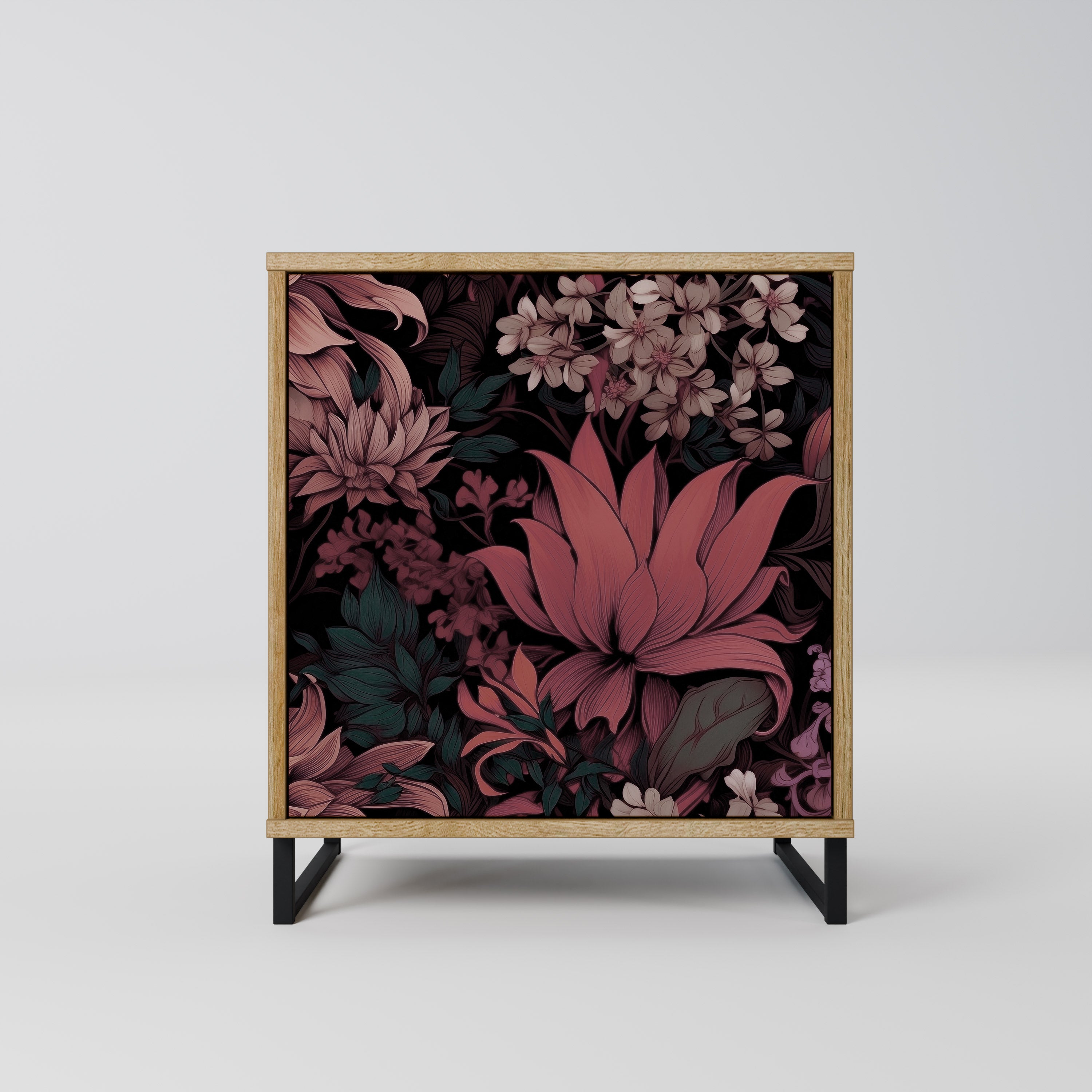 FLORAL WHISPER Sideboard mit 1 Tür in Eiche-Optik