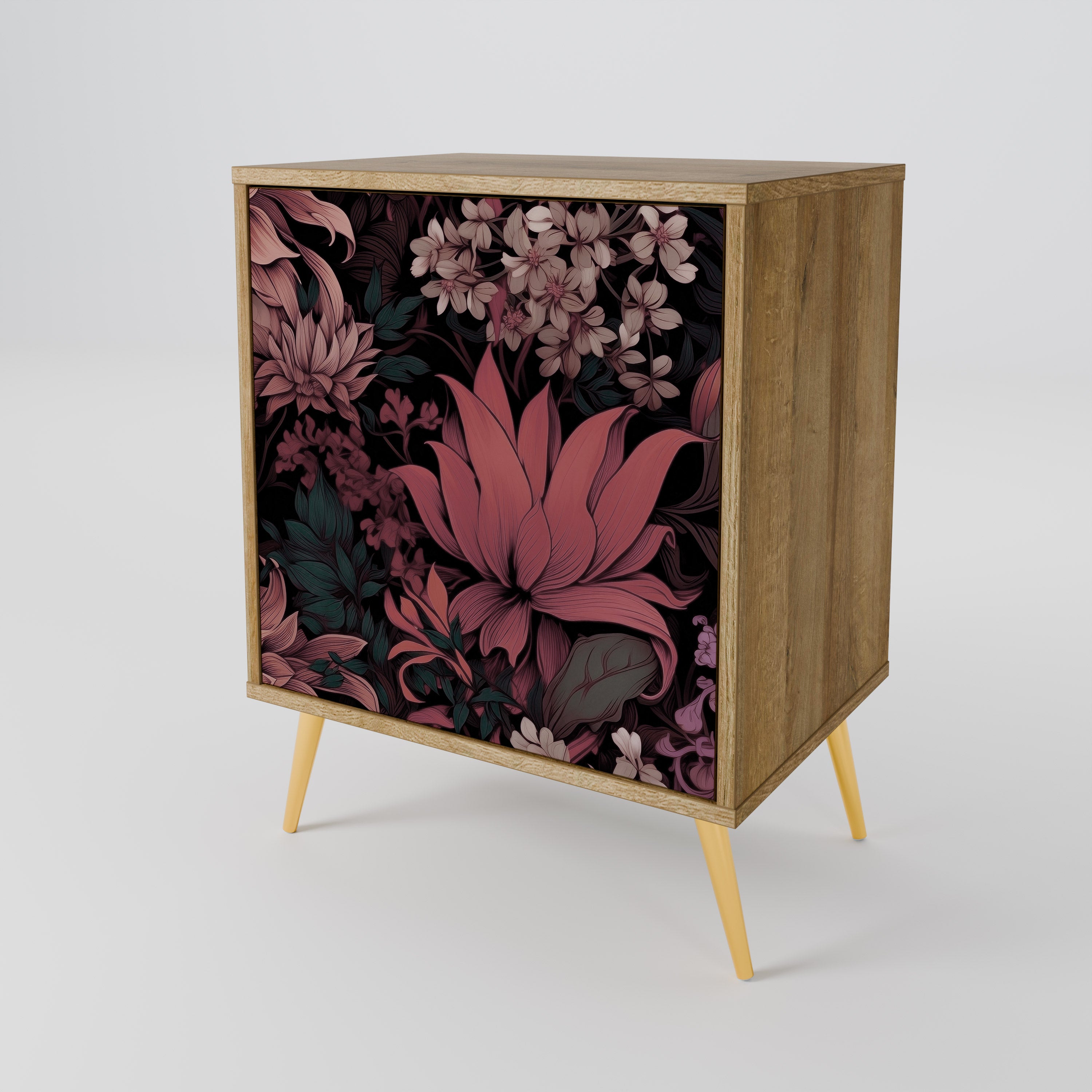 FLORAL WHISPER Sideboard mit 1 Tür in Eiche-Optik