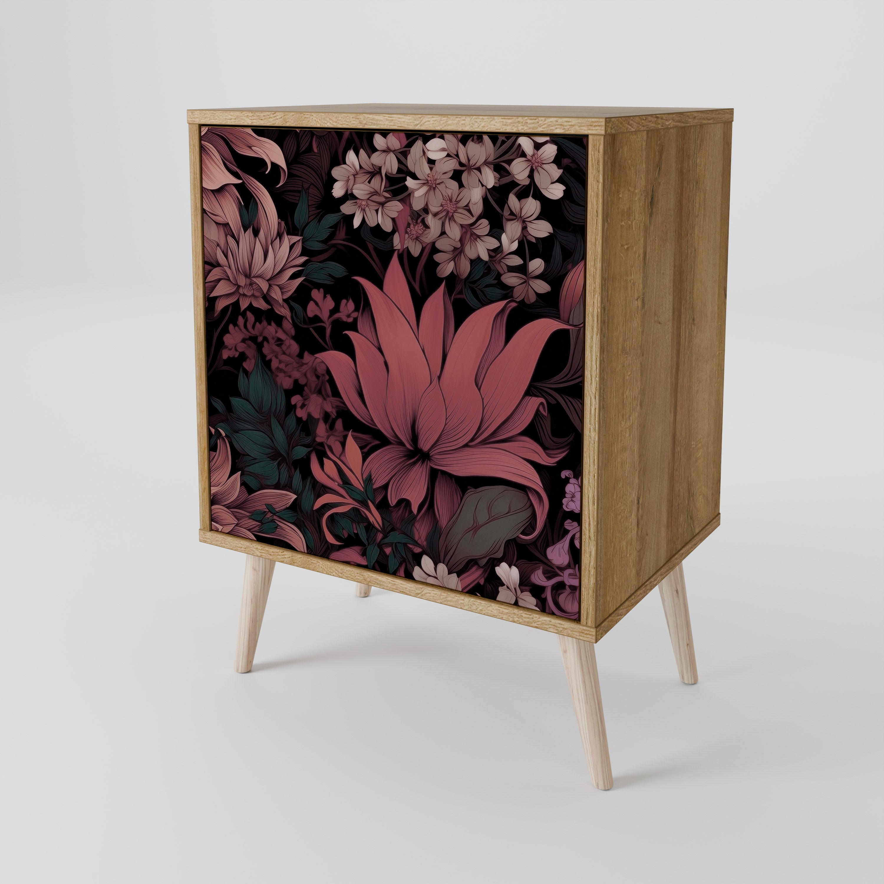 FLORAL WHISPER Sideboard mit 1 Tür in Eiche-Optik