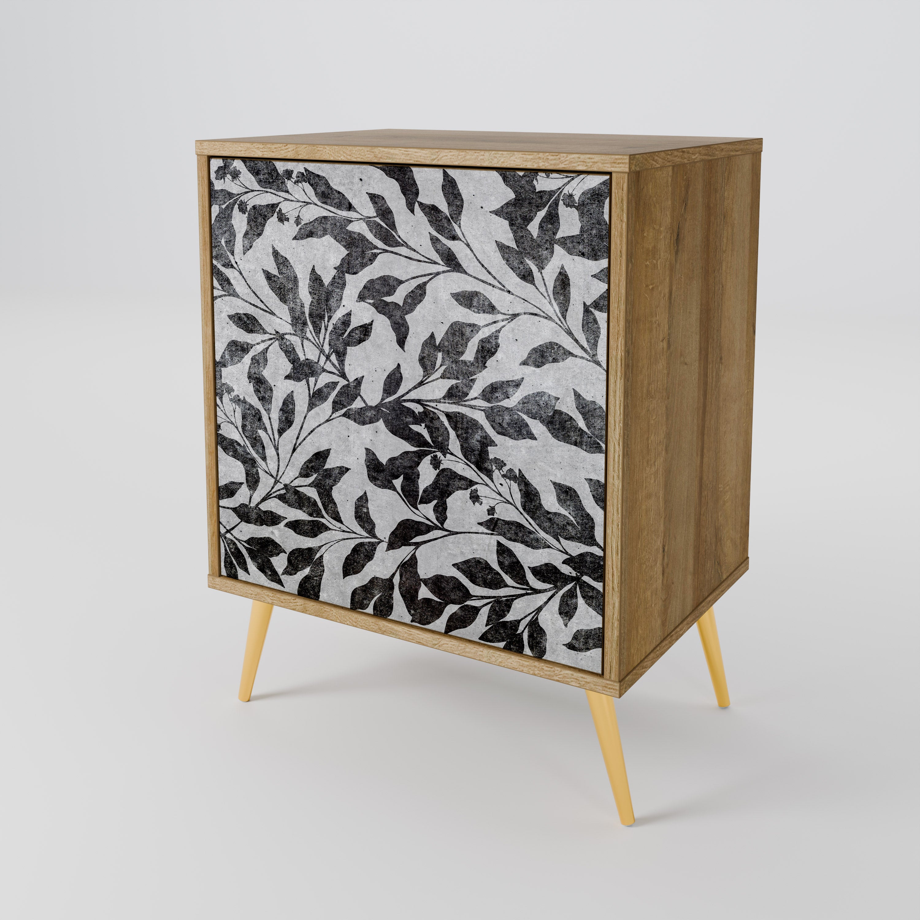CHARCOAL SPROUT Sideboard mit 1 Tür in Eiche-Optik