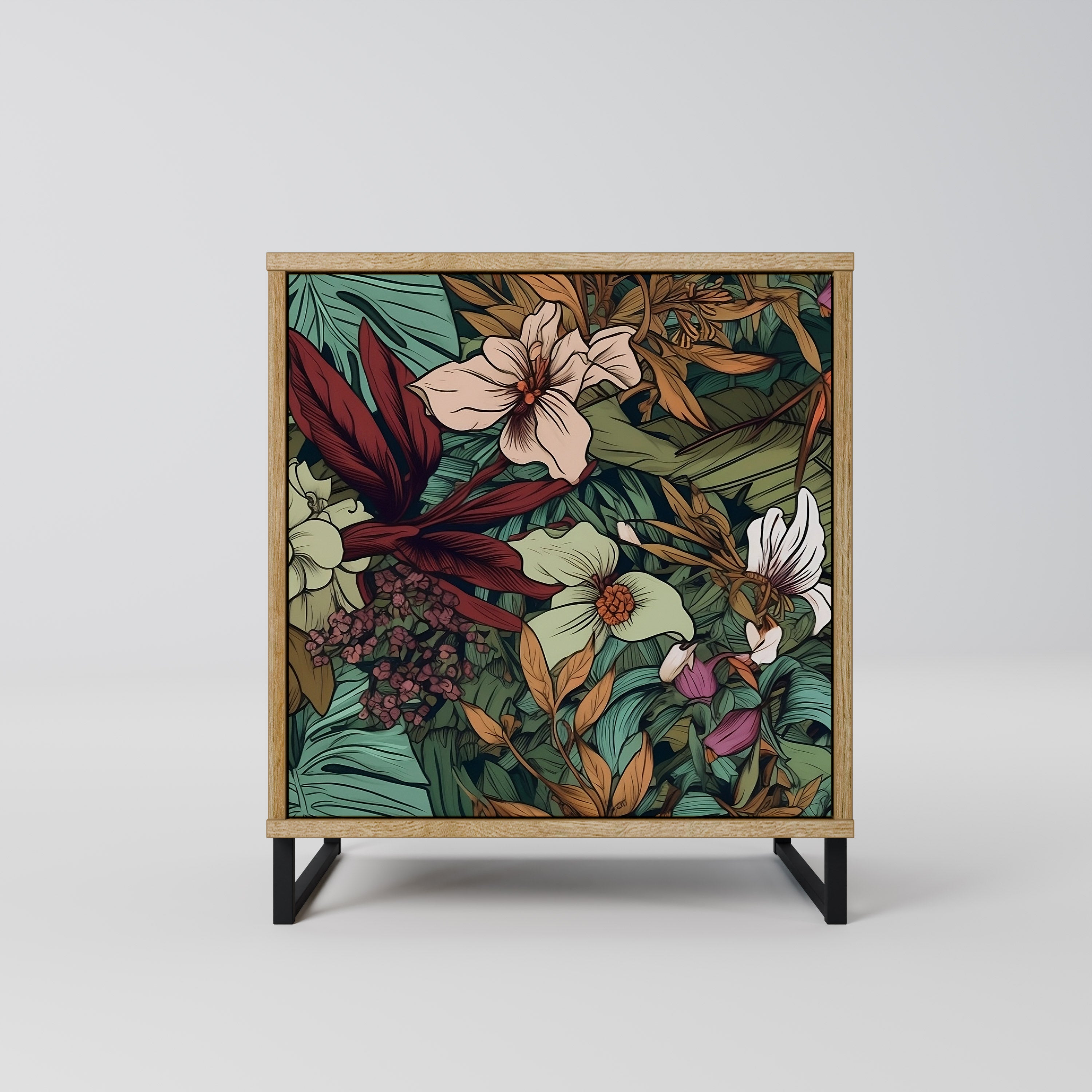 BOTANICAL EMERGENCE Sideboard mit 1 Tür in Eiche-Optik
