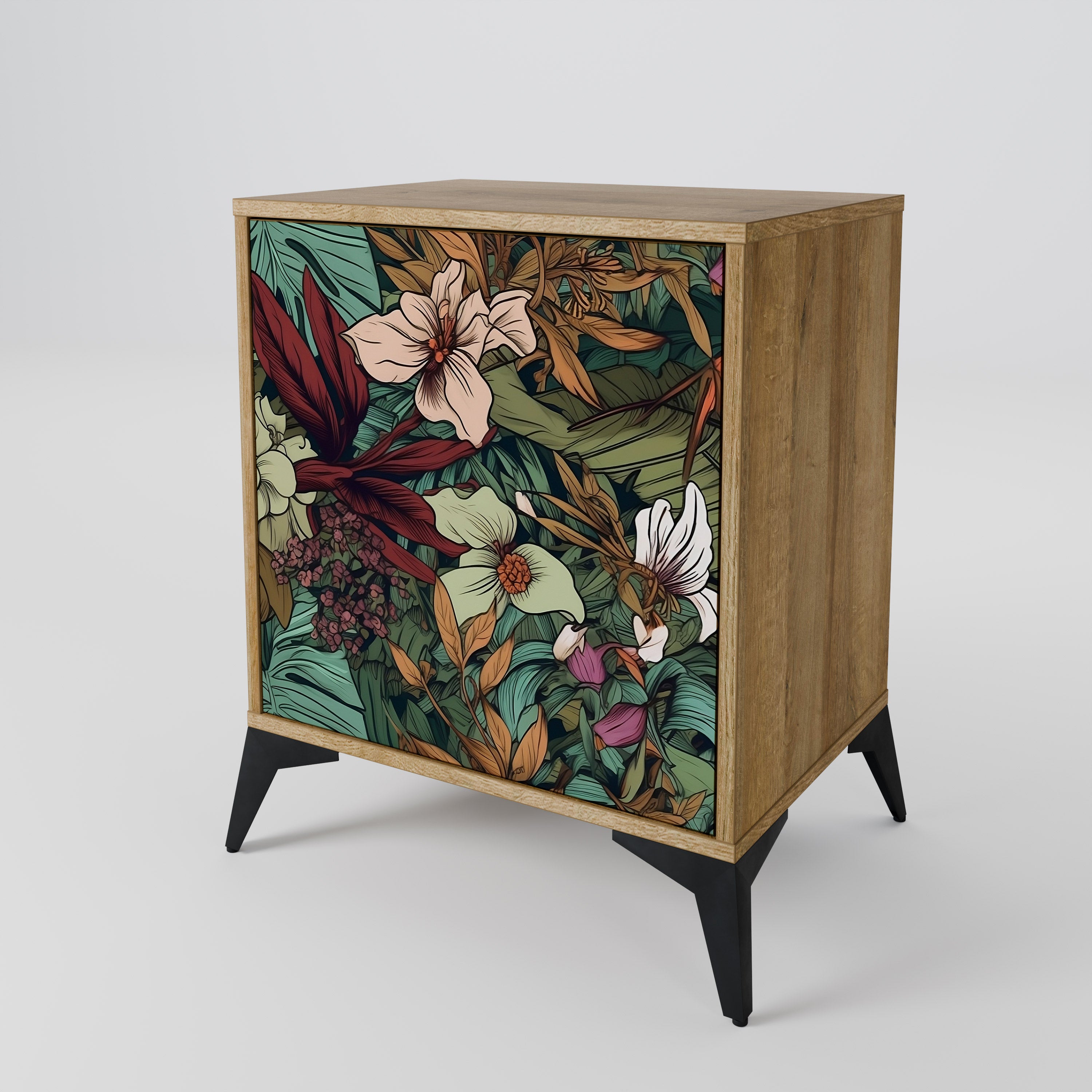 BOTANICAL EMERGENCE Sideboard mit 1 Tür in Eiche-Optik