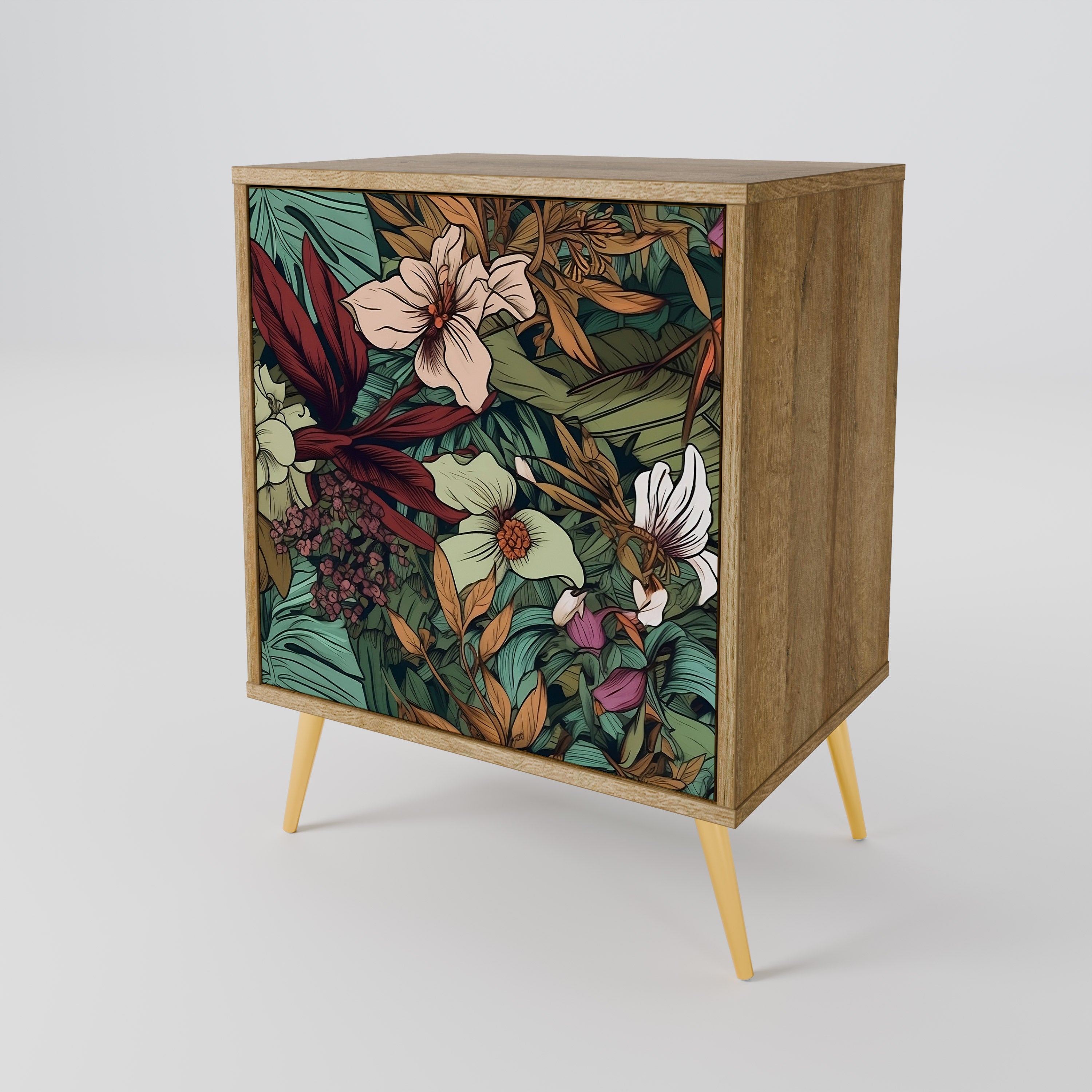 BOTANICAL EMERGENCE Sideboard mit 1 Tür in Eiche-Optik
