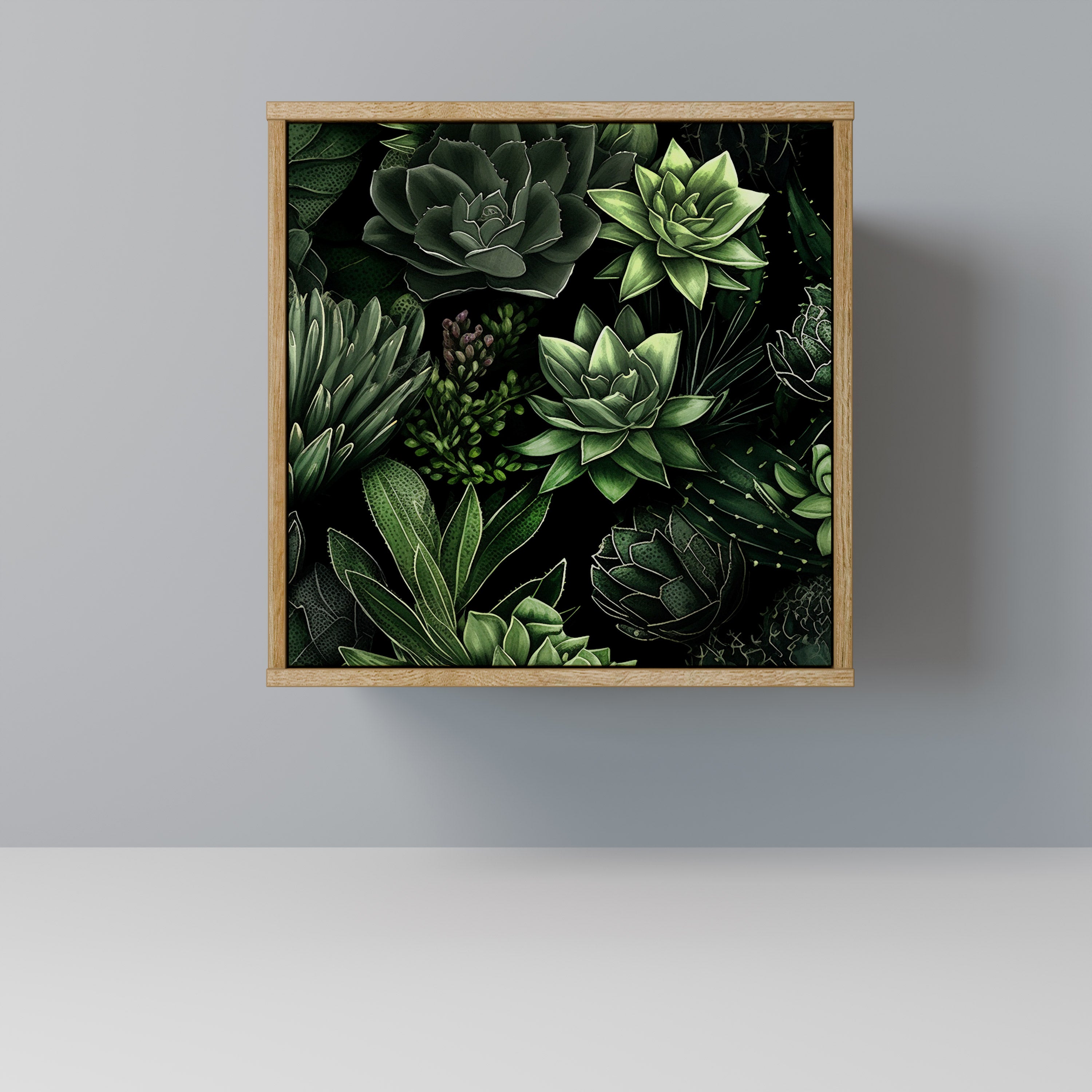 SUCCULENT JUNGLE Sideboard mit 1 Tür in Eiche-Optik