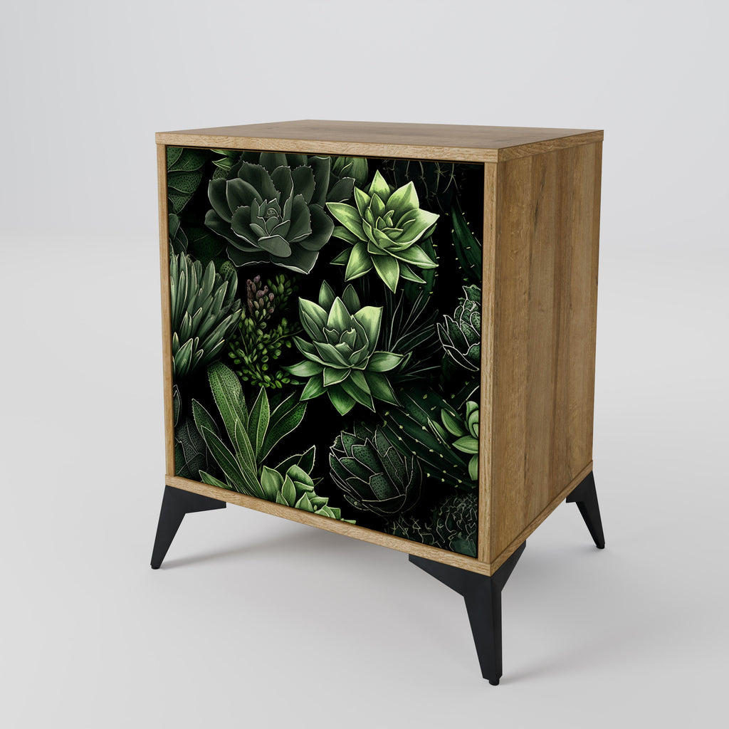 SUCCULENT JUNGLE Sideboard mit 1 Tür in Eiche-Optik