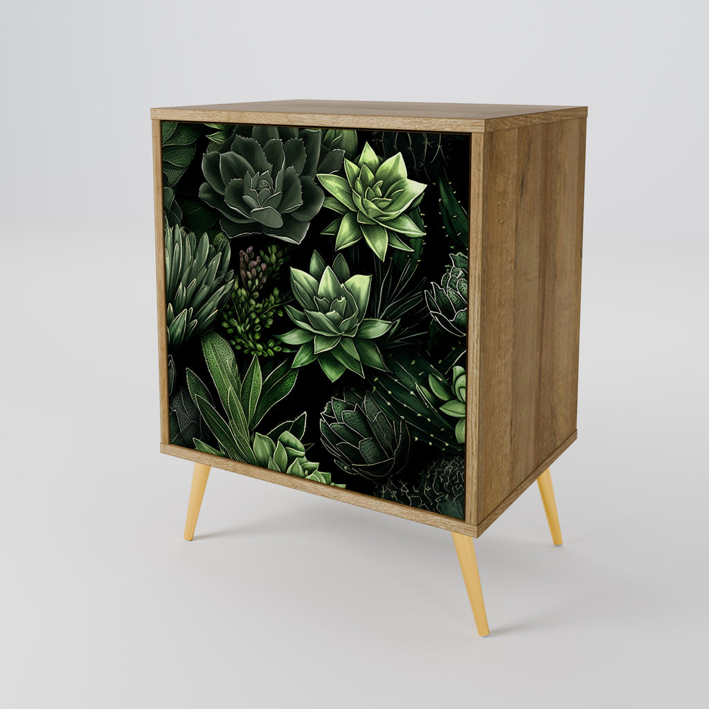 SUCCULENT JUNGLE Sideboard mit 1 Tür in Eiche-Optik