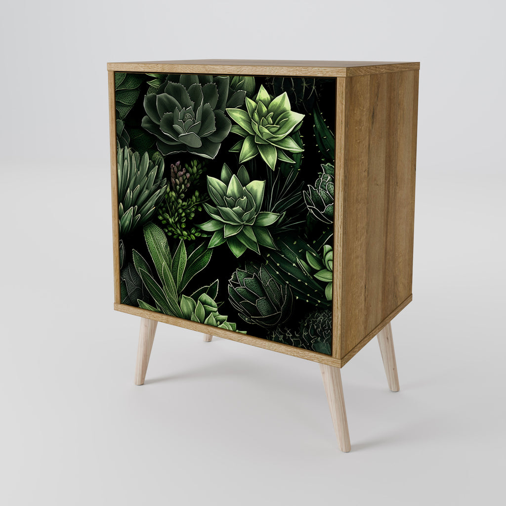 SUCCULENT JUNGLE Sideboard mit 1 Tür in Eiche-Optik
