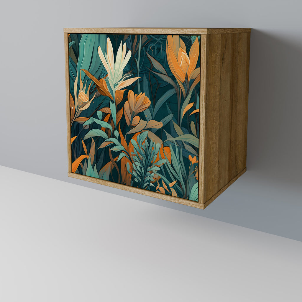 FLORAL SERENITY Sideboard mit 1 Tür in Eiche-Optik