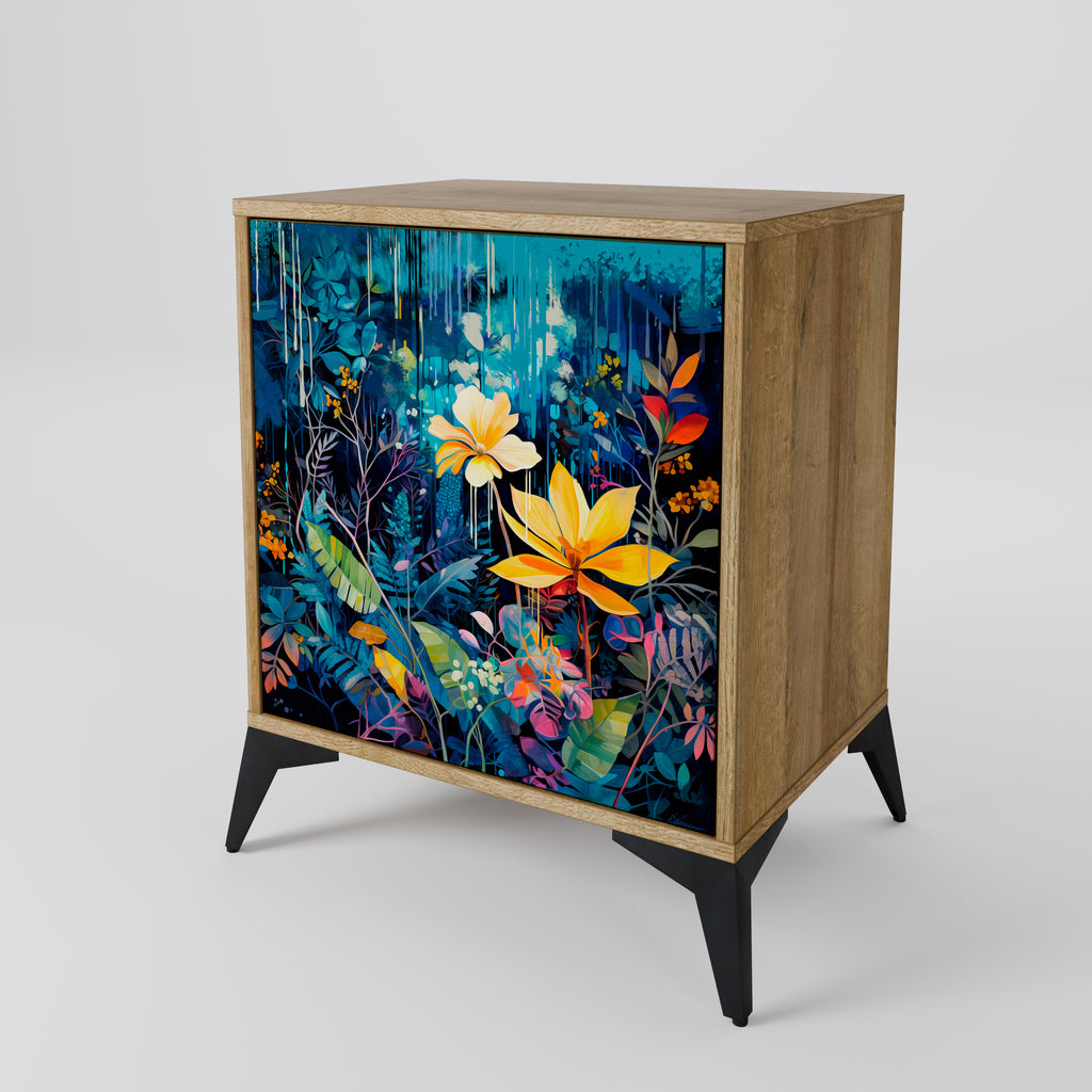 MIDNIGHT BLOSSOM Sideboard mit 1 Tür in Eiche-Optik