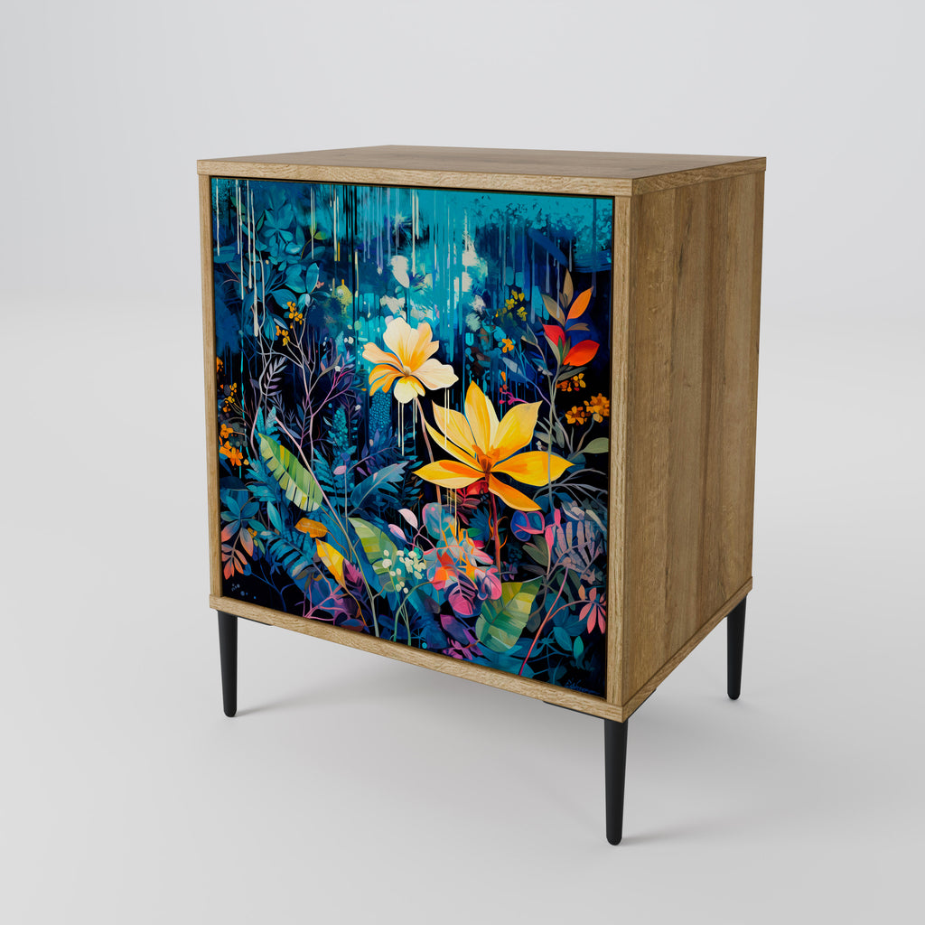 MIDNIGHT BLOSSOM Sideboard mit 1 Tür in Eiche-Optik