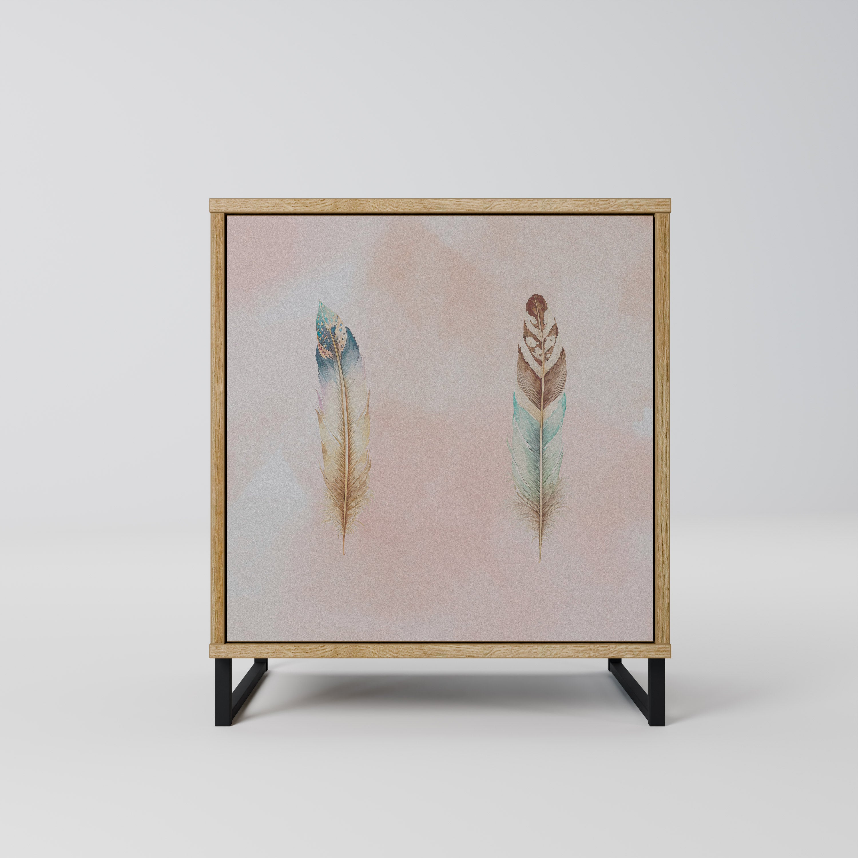 THE DELIQUESCE Sideboard mit 1 Tür in Eiche-Optik