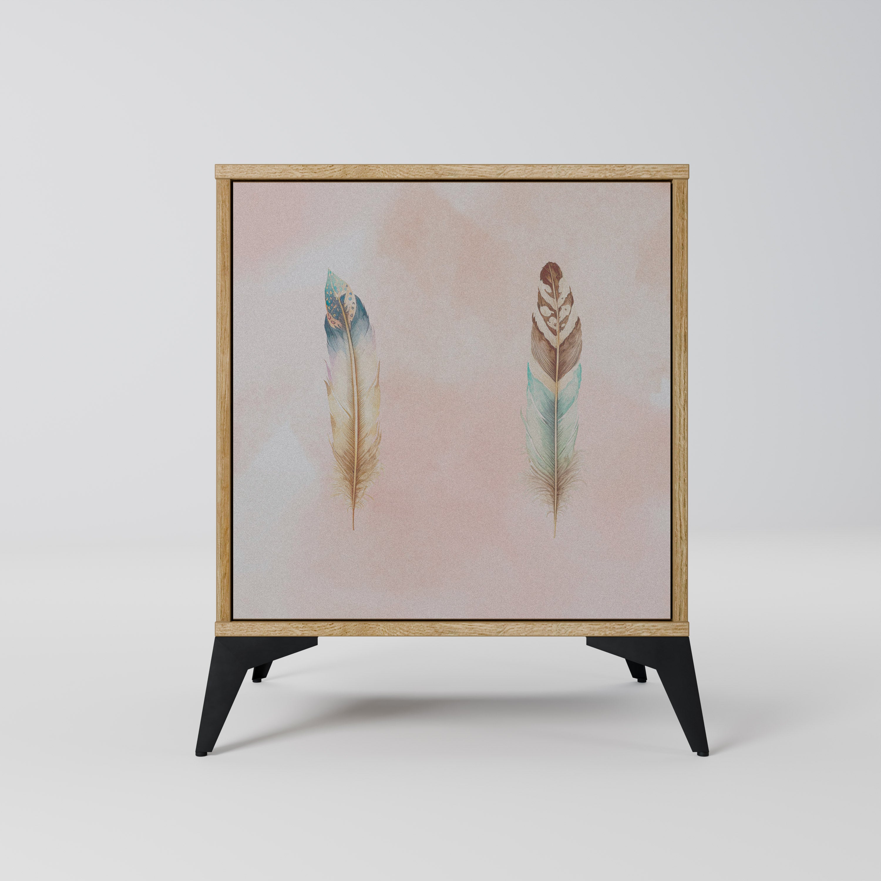 THE DELIQUESCE Sideboard mit 1 Tür in Eiche-Optik