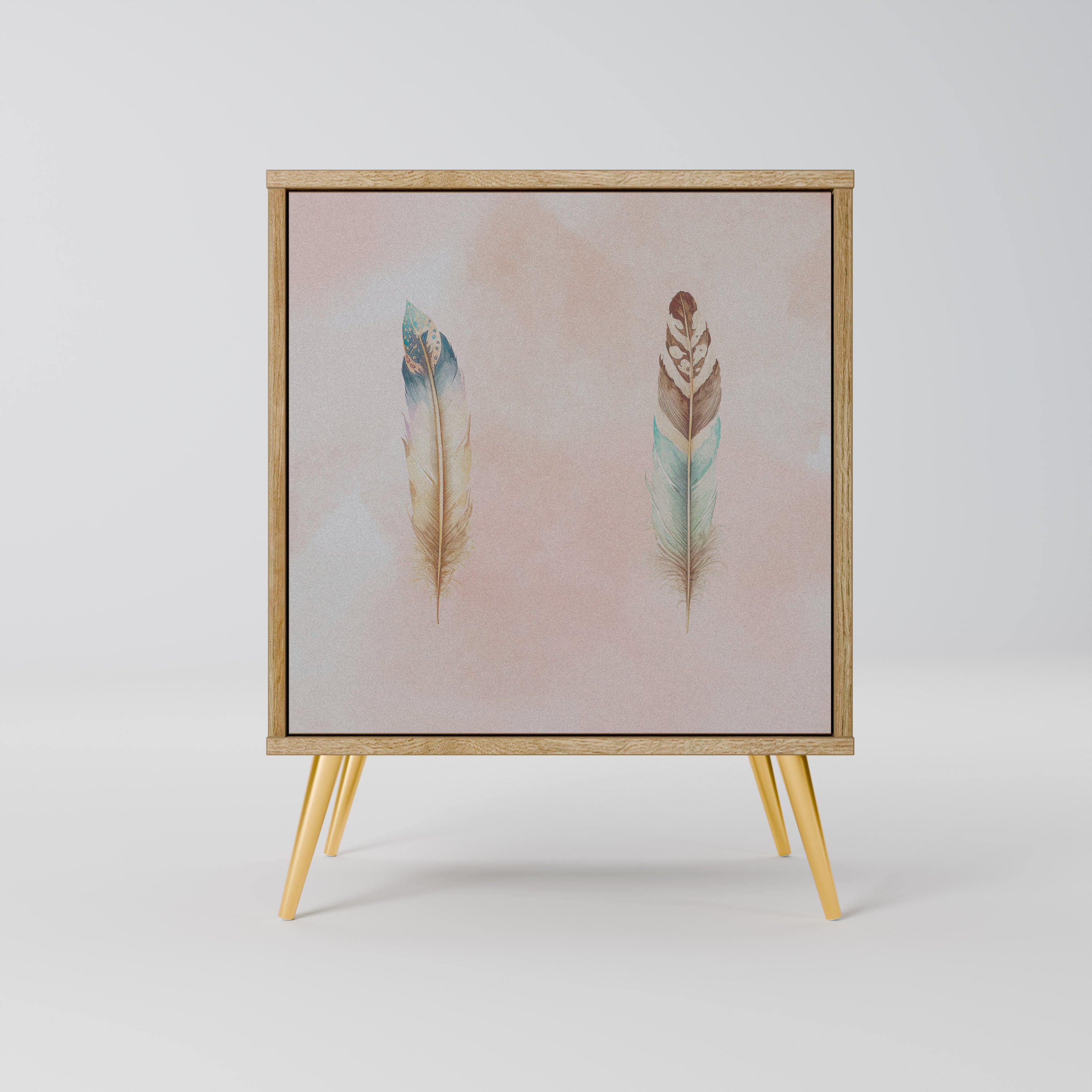 THE DELIQUESCE Sideboard mit 1 Tür in Eiche-Optik