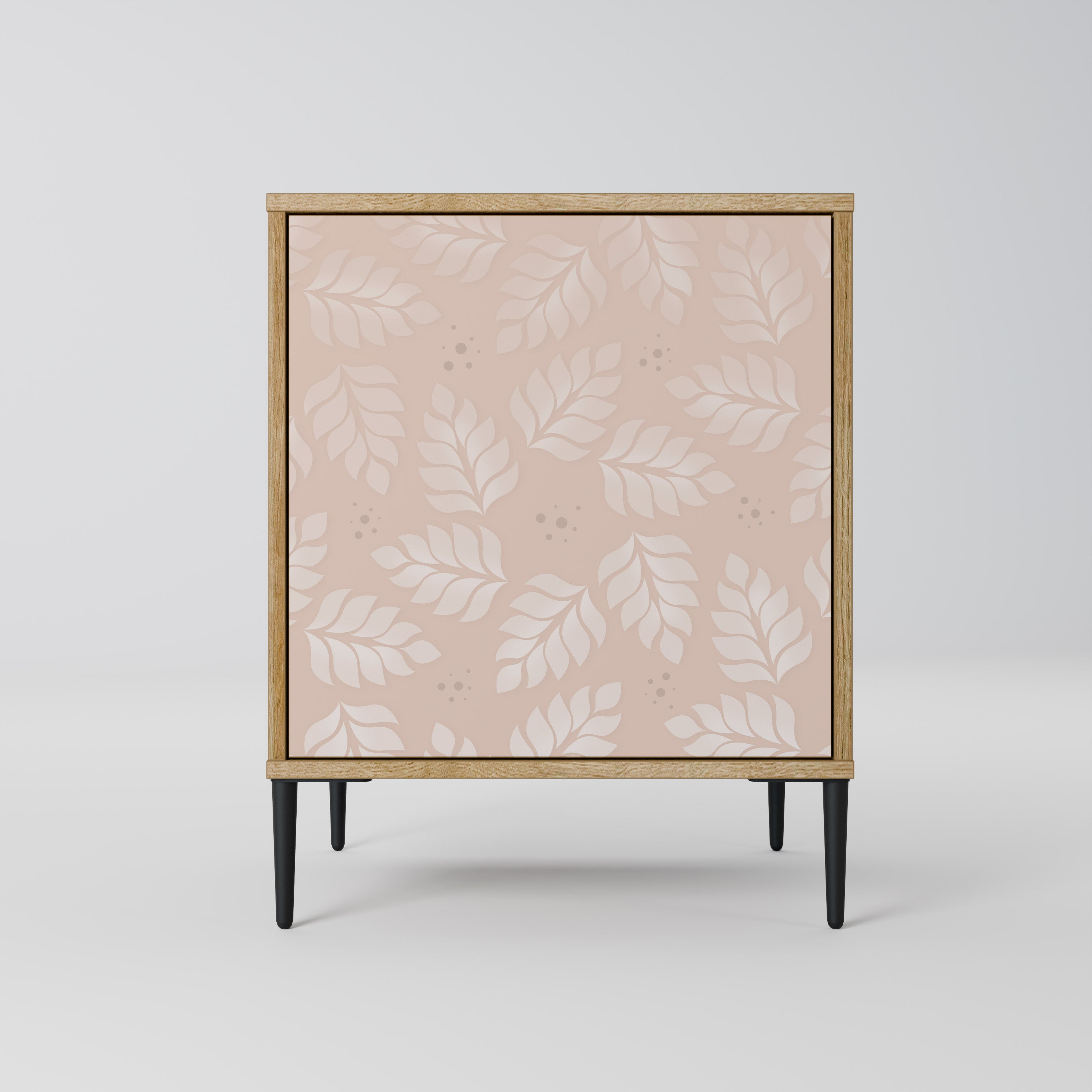 LEAVES ON BEIGE Sideboard mit 1 Tür in Eiche-Optik