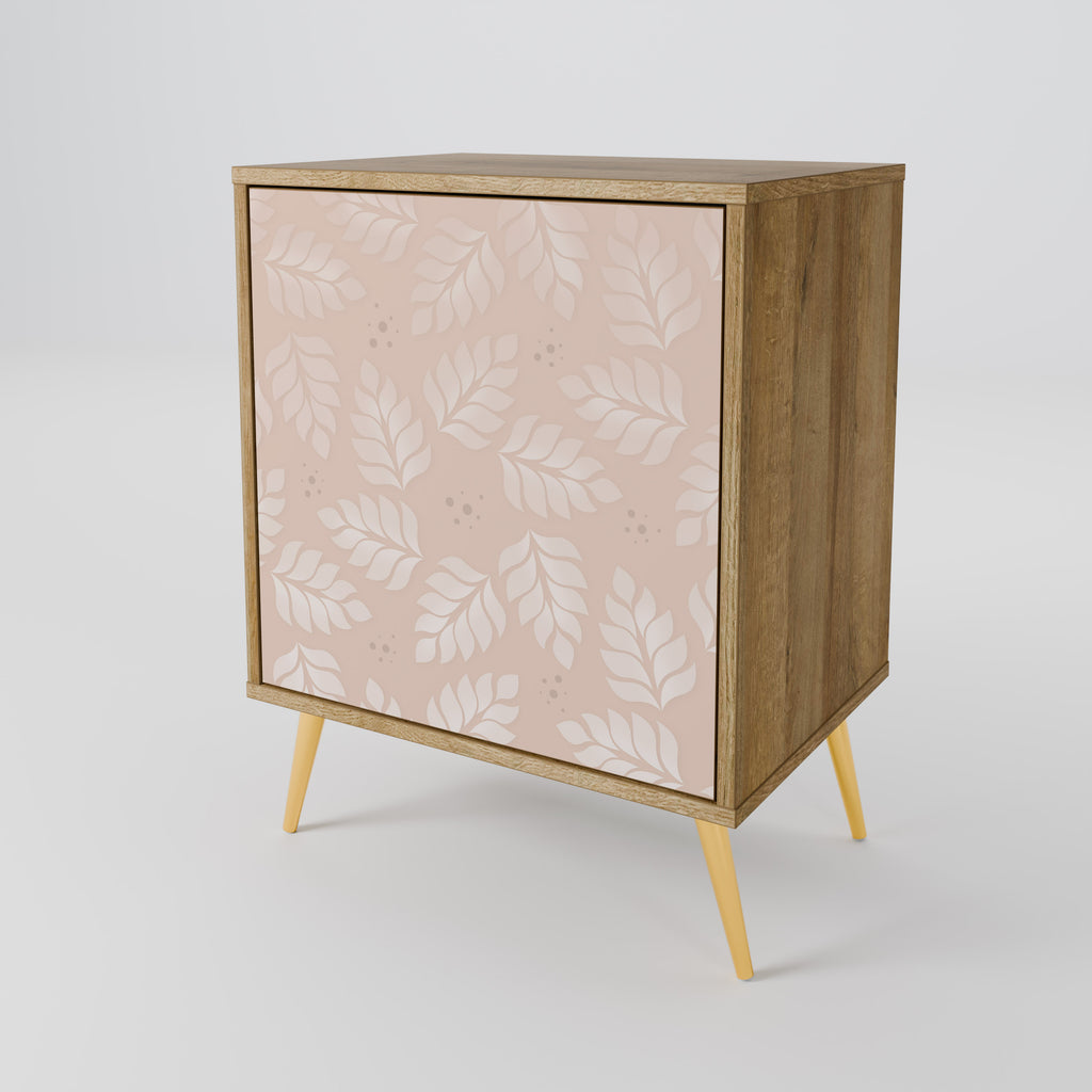LEAVES ON BEIGE Sideboard mit 1 Tür in Eiche-Optik